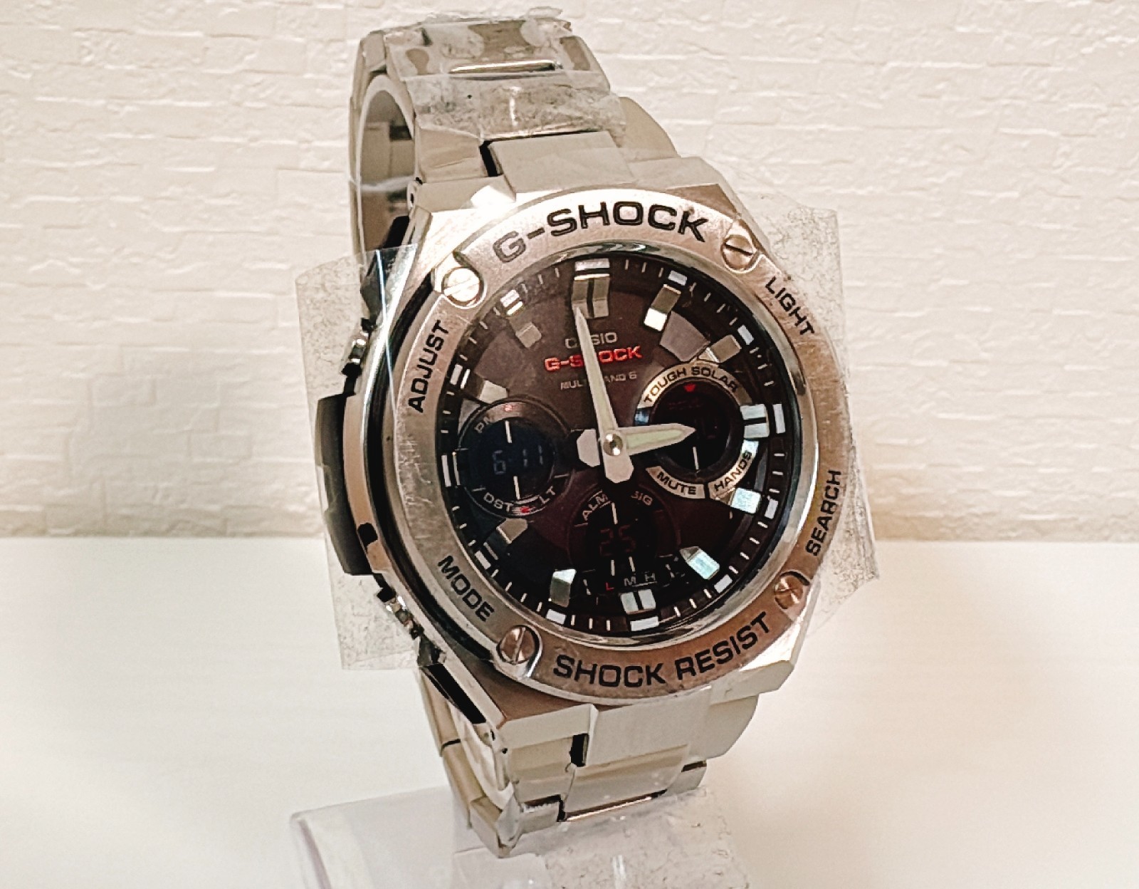 CASIO G-SHOCK GST-W110D-1AJF Tough Solar Radio G-STEEL Watch w/Box Used