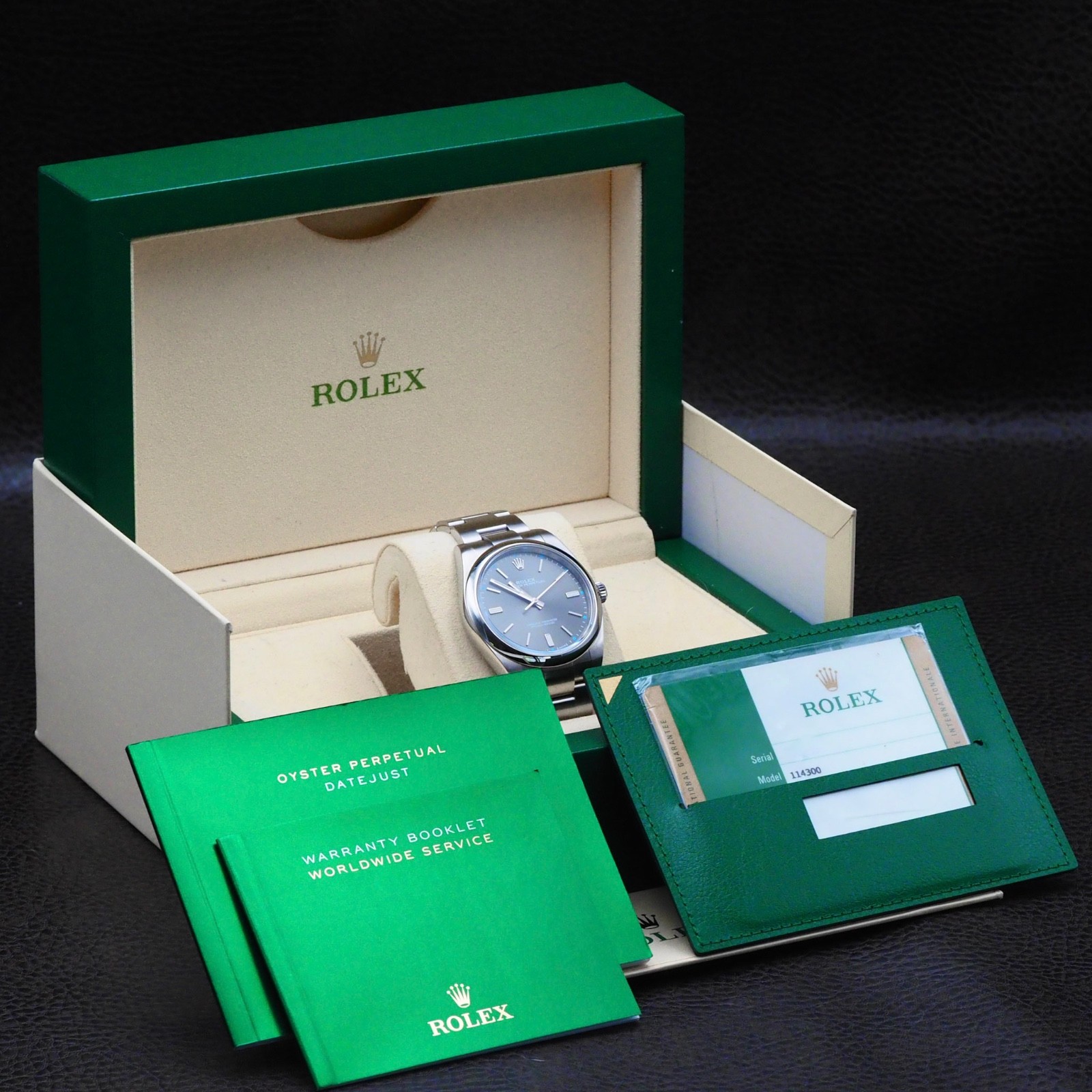 Rolex Oyster Perpetual 39 Rhodium Dial 114300 Full Set 2017