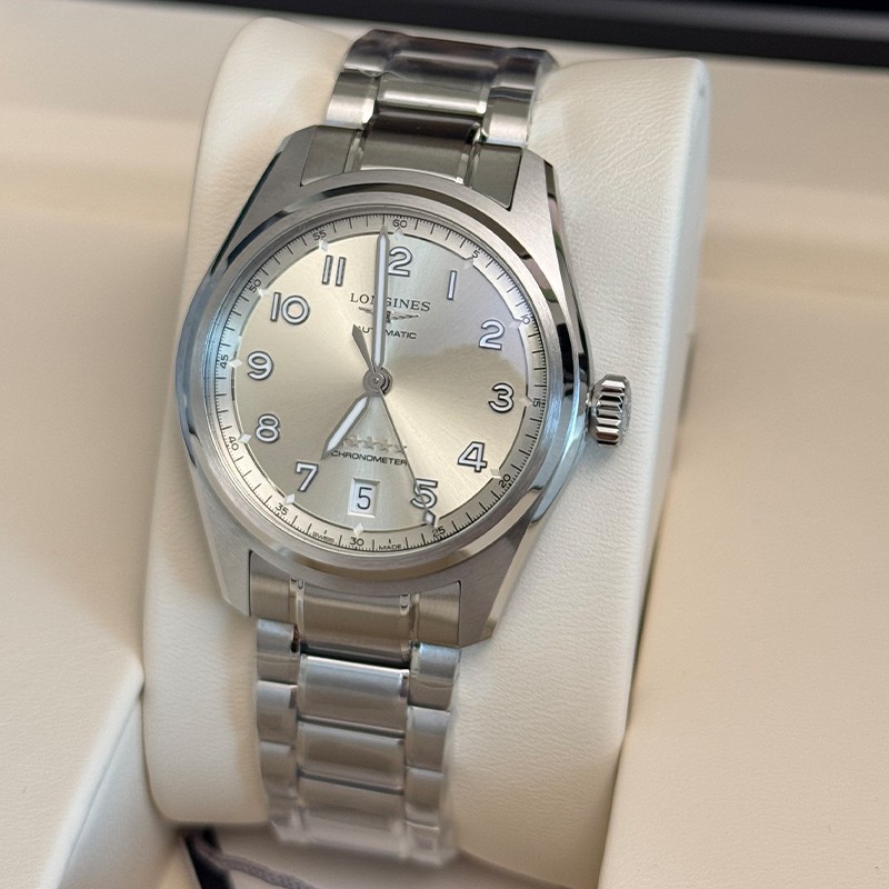 New Longines Spirit 37mm Chronometer Champagne Dial Unisex Watch L34104636