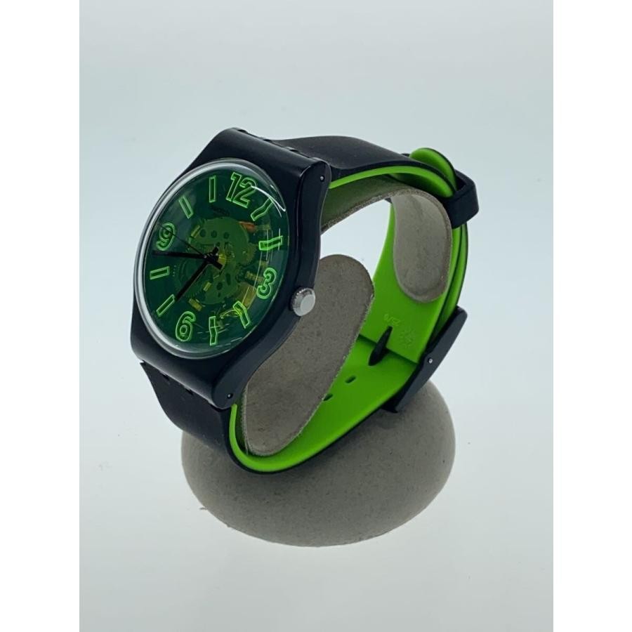 SWATCH◆Watch/Analog/Rubber/GRN/BLK/SR1130SW//