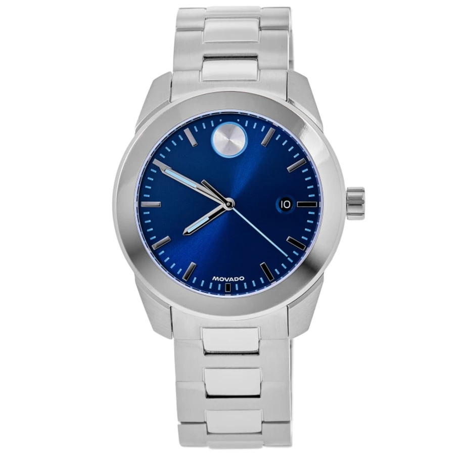 New Movado Bold Blue Dial Stainless Steel Men’s Watch 3601319