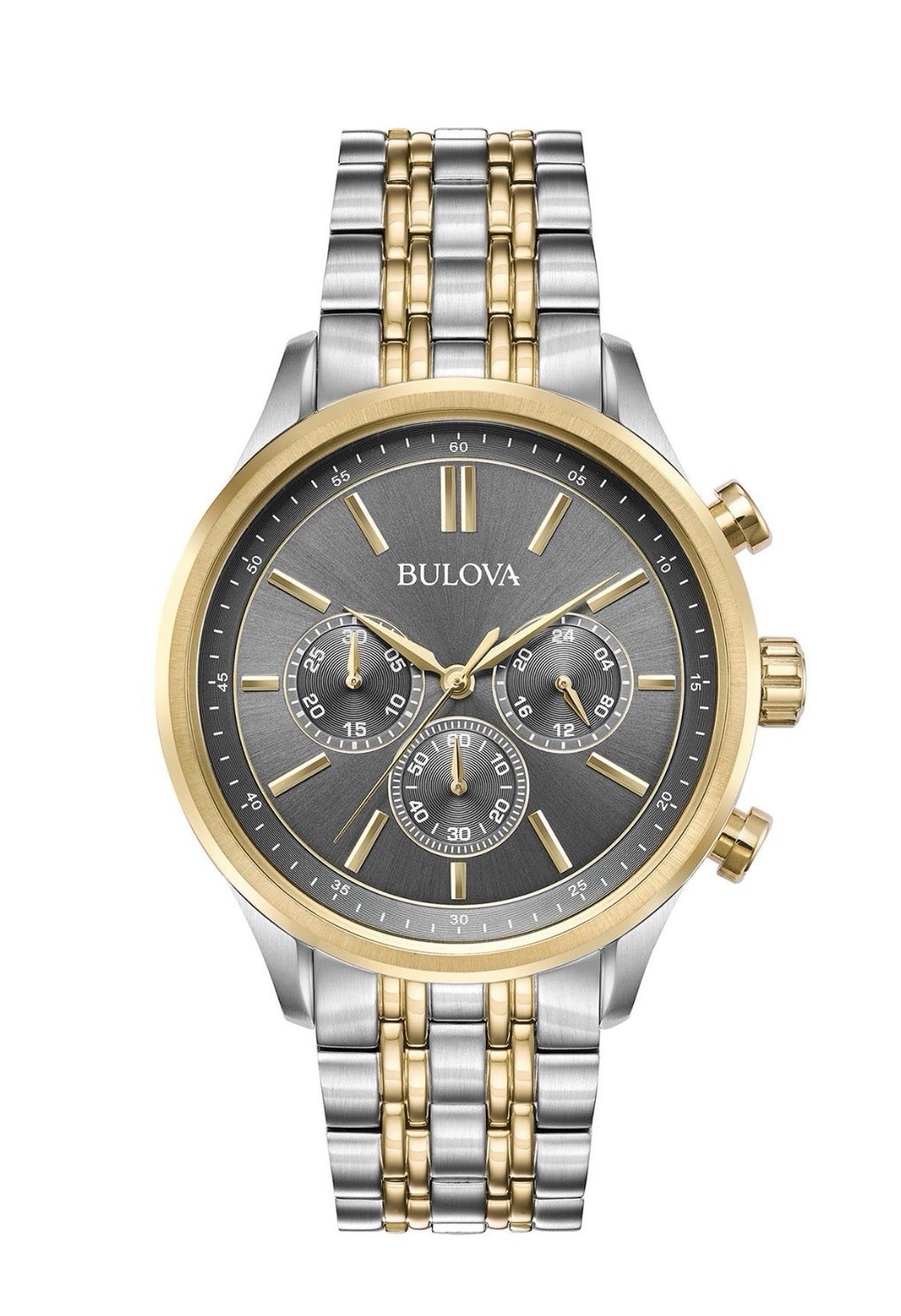 Bulova 98A215 42mm Silver Stainless Steel Case with Silver/Gold Stainless Steel