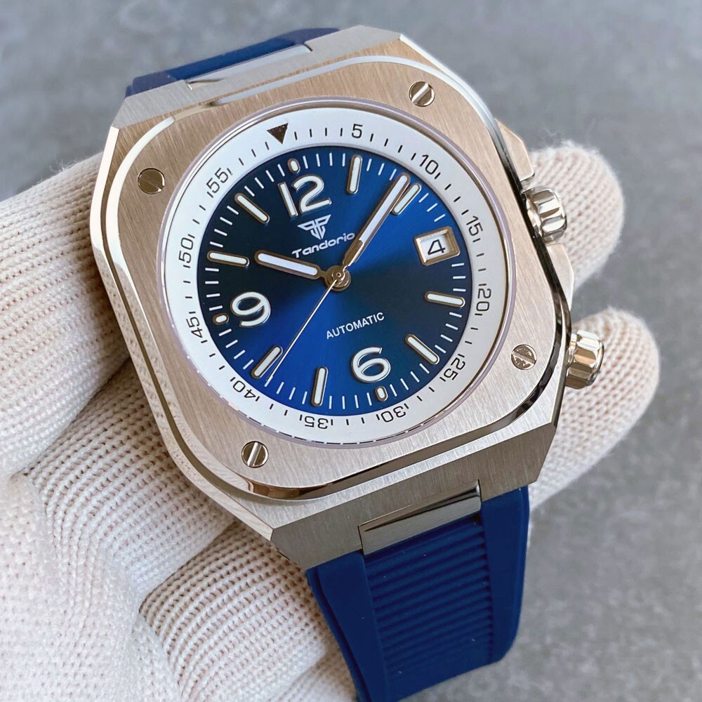 Classic Business Dress Gray Square Men Watch NH35 Automatic Sapphire 10ATM Watch