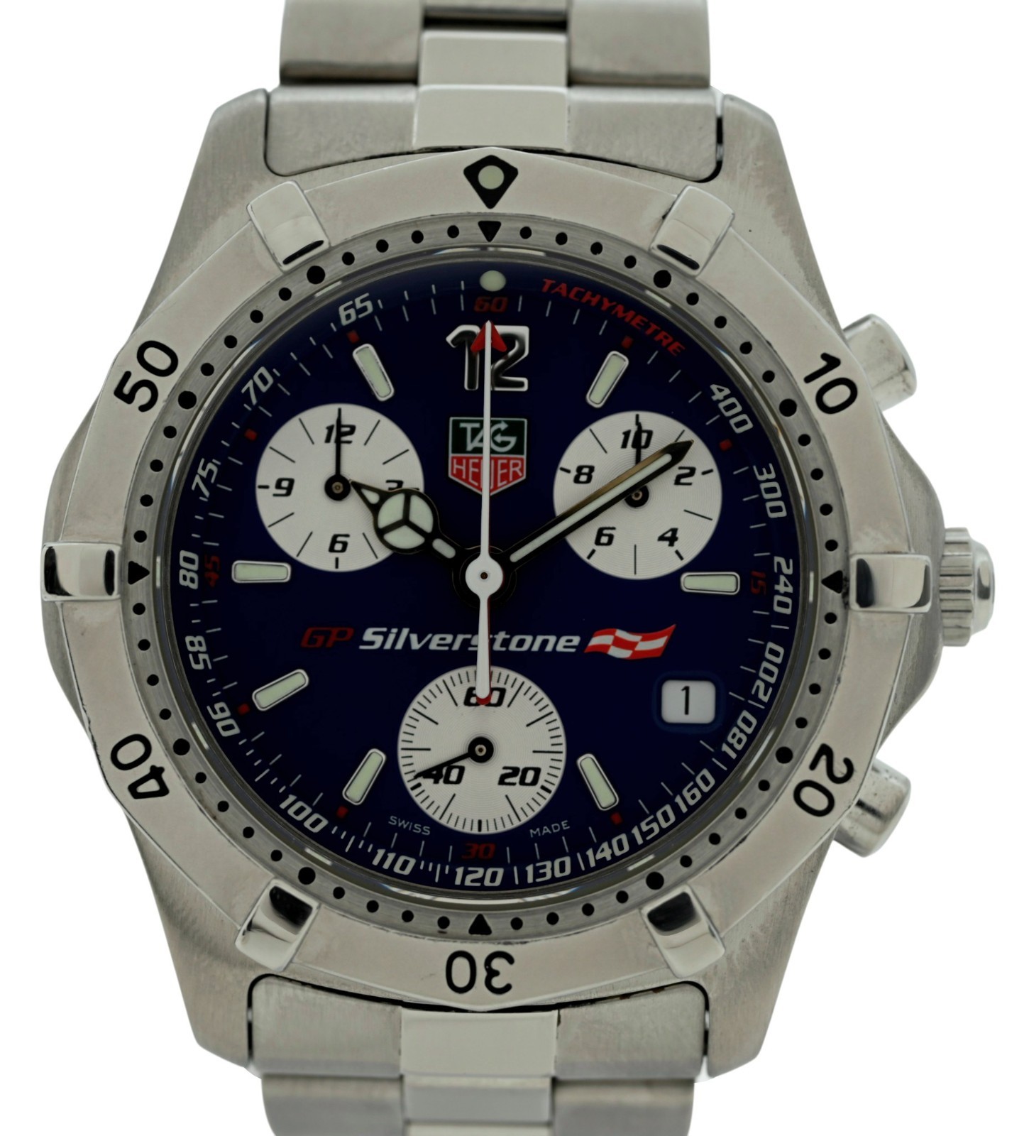 Tag Heuer 38mm Men’s GP Silverstone 2000 Series LE Blue Dial Watch Ref: CK1117!