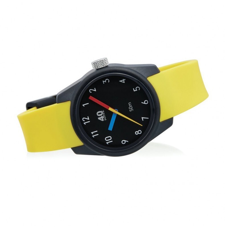 40NINE PRIMARY 35MM Polymer Quartz Black Yellow Silicone Unisex Watch
