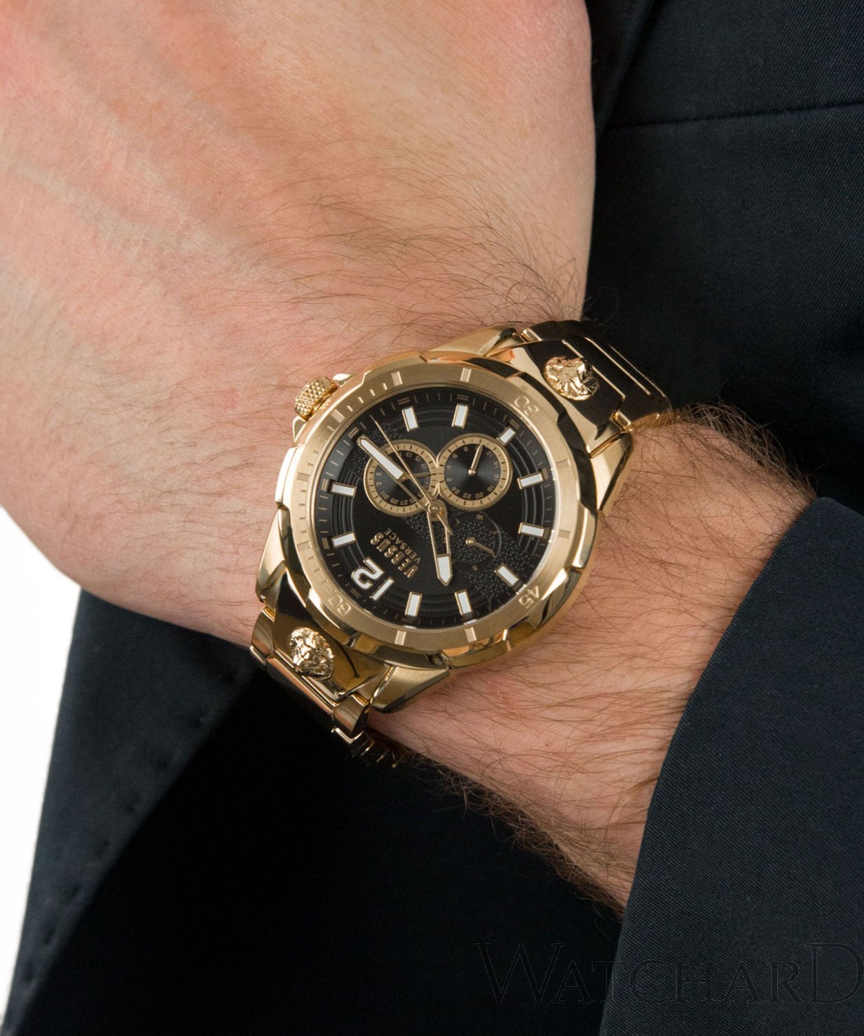 VERSUS Versace Runyon Gold Multifunction Bracelet Watch, 44mm