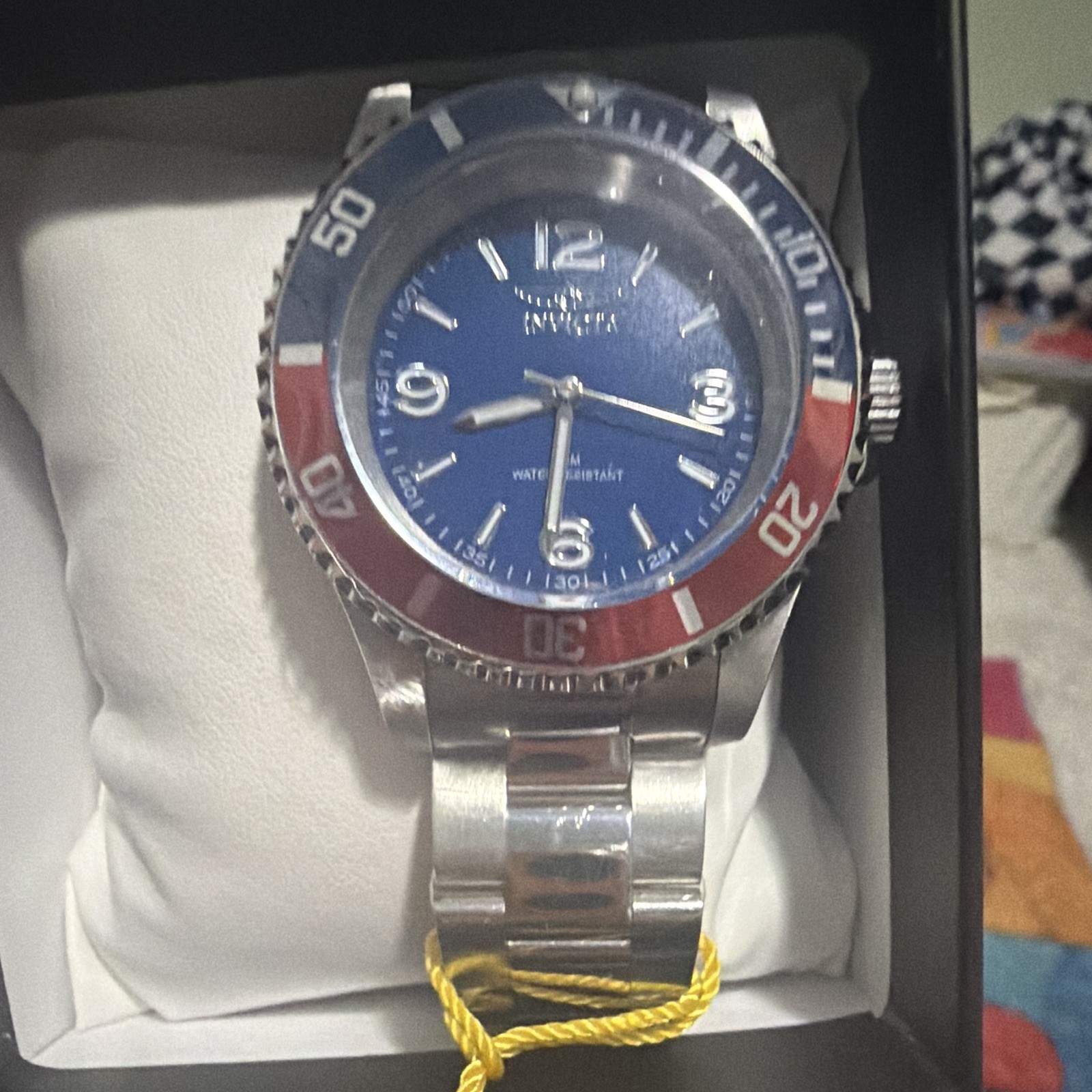 Invicta Specialty Rowan Men’s Watch – 40mm, Steel (69482) Red/Blue Bezel w/ Box