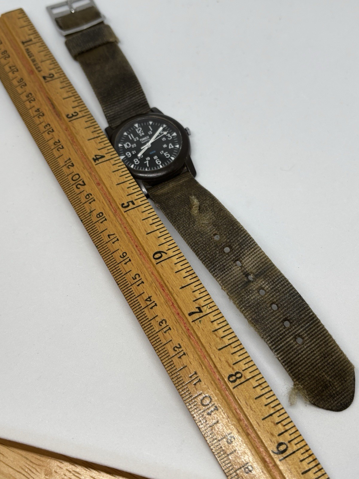 Timex Quartz Camper Field Watch with Nylon Strap, Works, but Replacement Crown