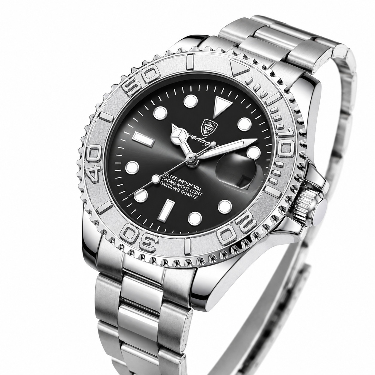 POEDAGAR Premium Men’s Luxury Stainless Steel Quartz Analog Watch Waterproof