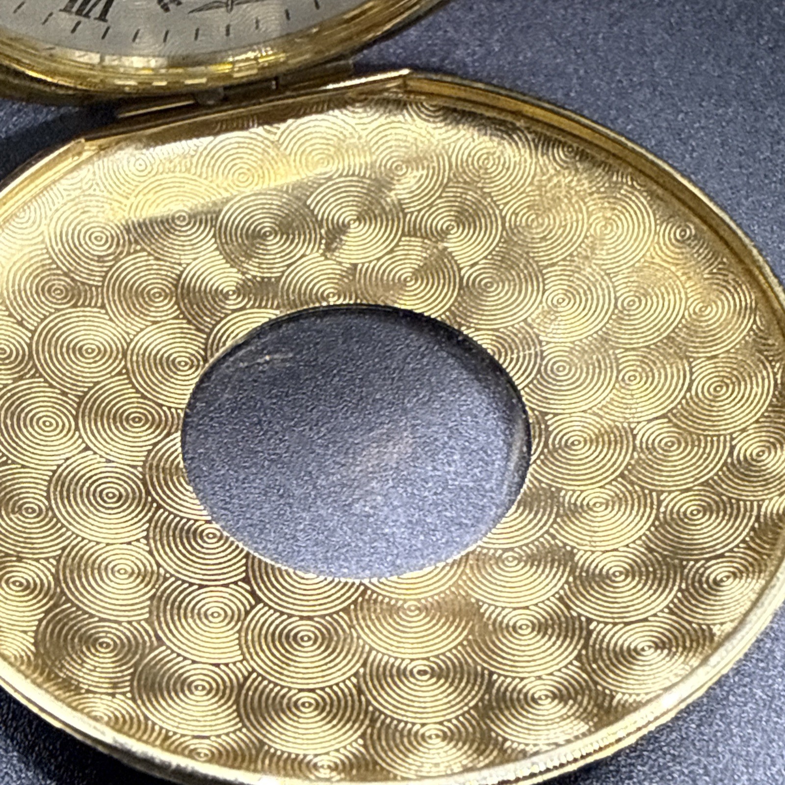 Vintage Rotary Gold Plated Skeleton Half Hunter Pocket watch -Good Working Order