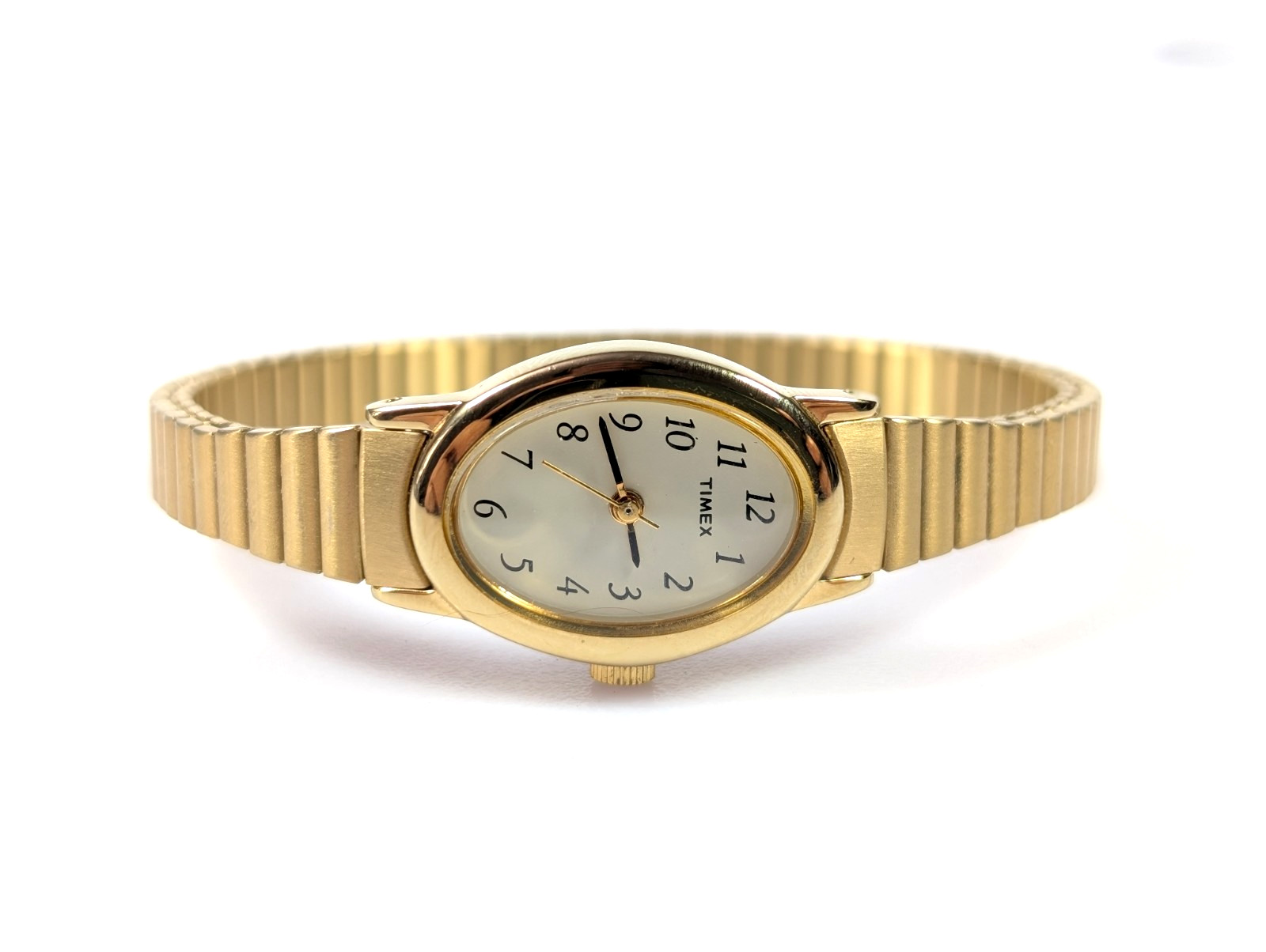 Timex T21872 Women’s Cavatina Gold Tone Stainless Stretch Band Oval Case Watch