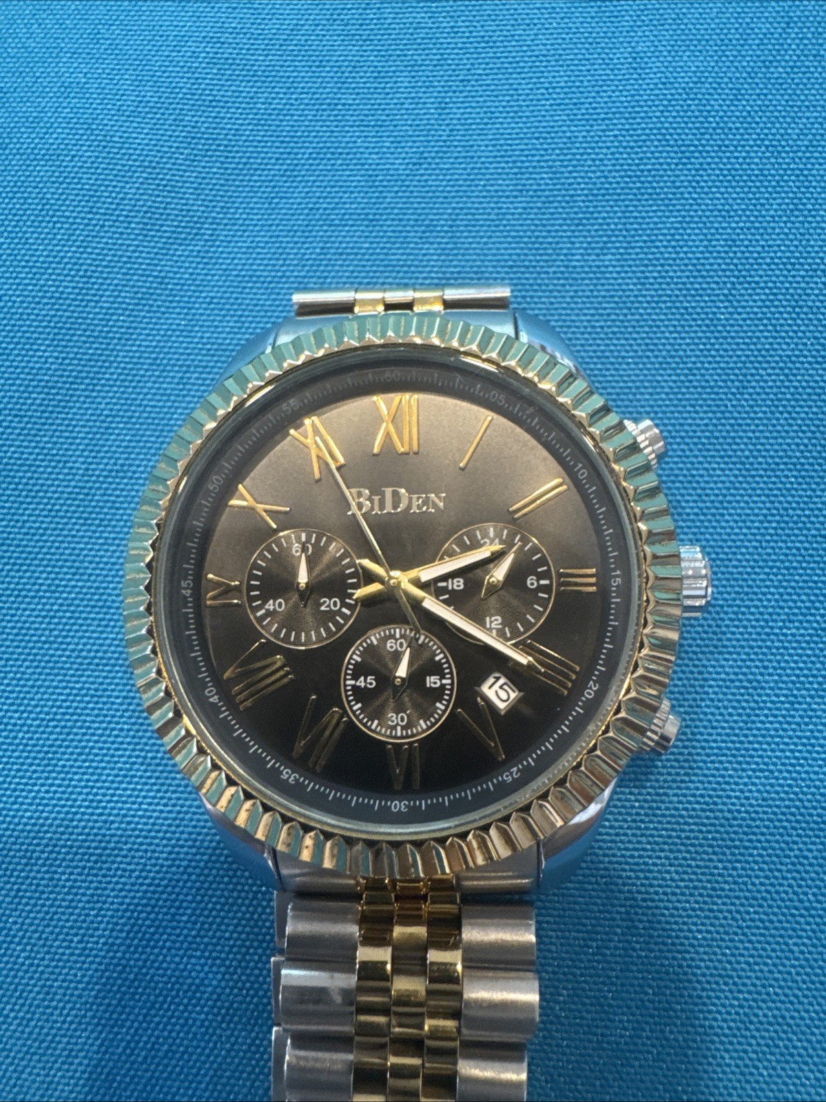 BIDEN Men’s Chronograph Stainless Steel Waterproof Date Analog Quartz Watch