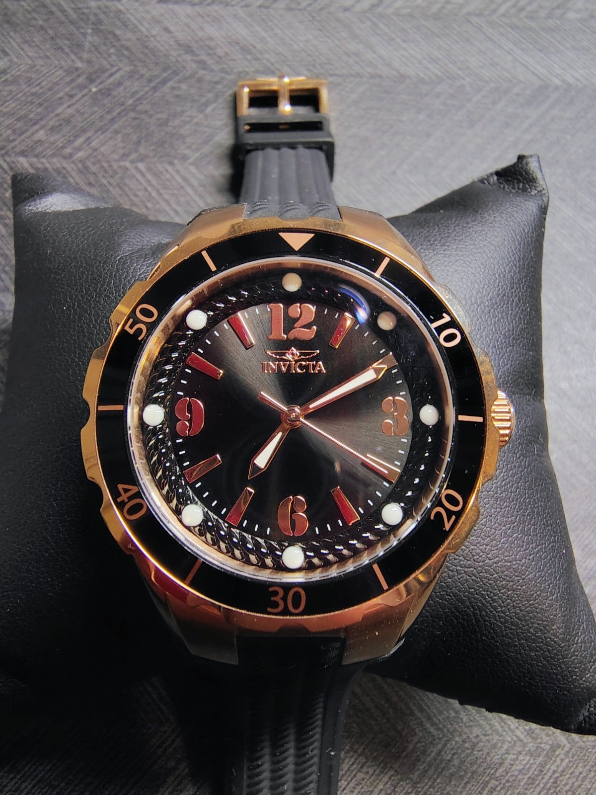 Ladie’s Invicta Angel Halo Watch 38mm Black/Rose Gold 40313
