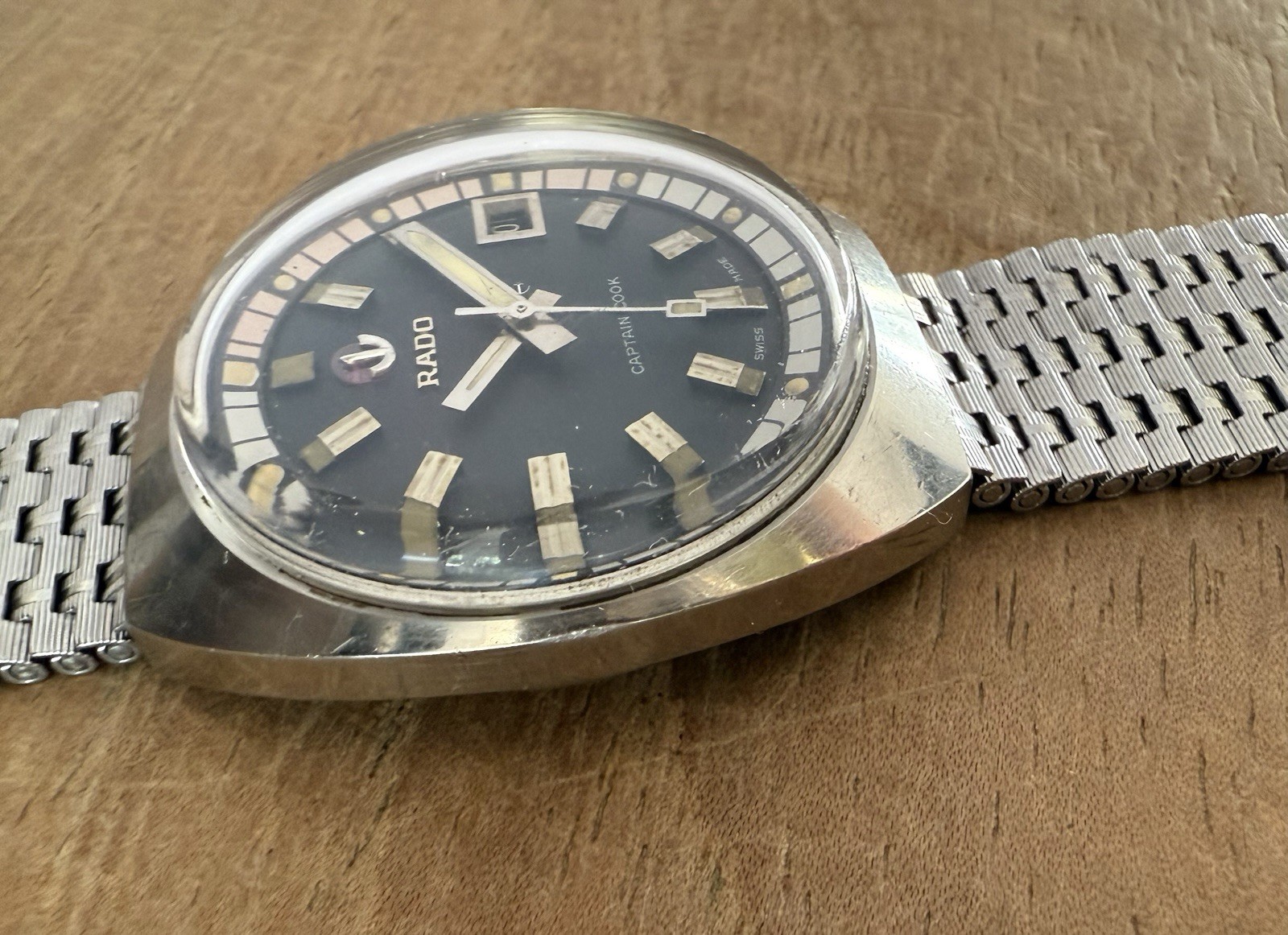 Vintage Rado Captain Cook Diver Automatic Steel 1960s Watch Rotating Bezel
