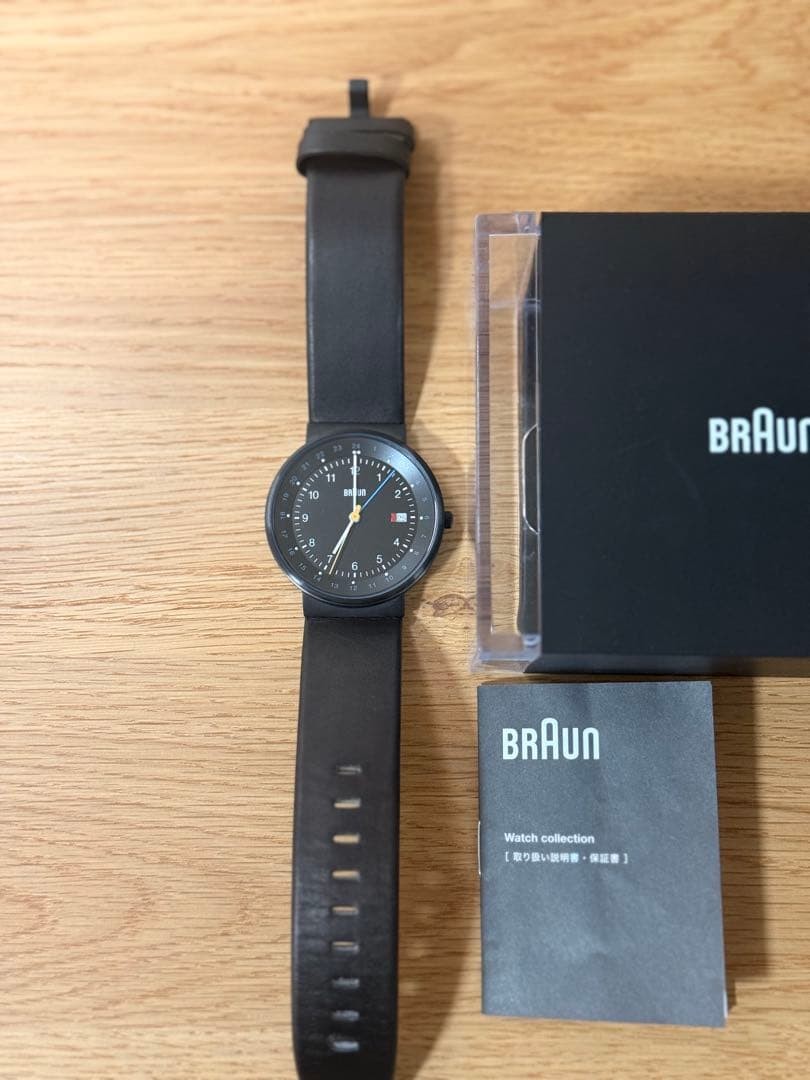 BRAUN BN0142BKBKG GMT Quartz 40mm Black Mens Watch Complete Box Japan