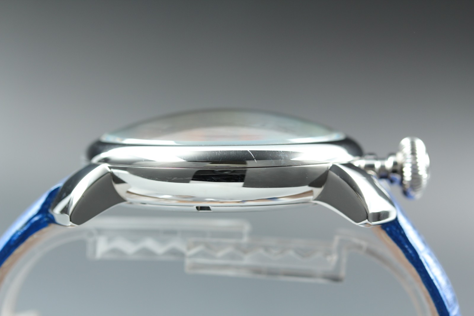 [NEAR MINT] GaGa MILANO Manuale 48 Blue Leather Hand Winding Men’s Watch JAPAN