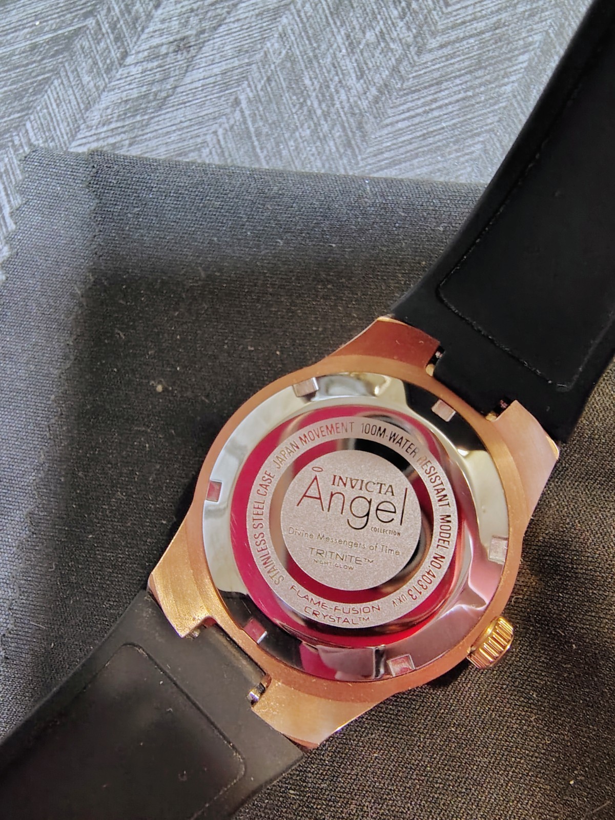 Ladie’s Invicta Angel Halo Watch 38mm Black/Rose Gold 40313
