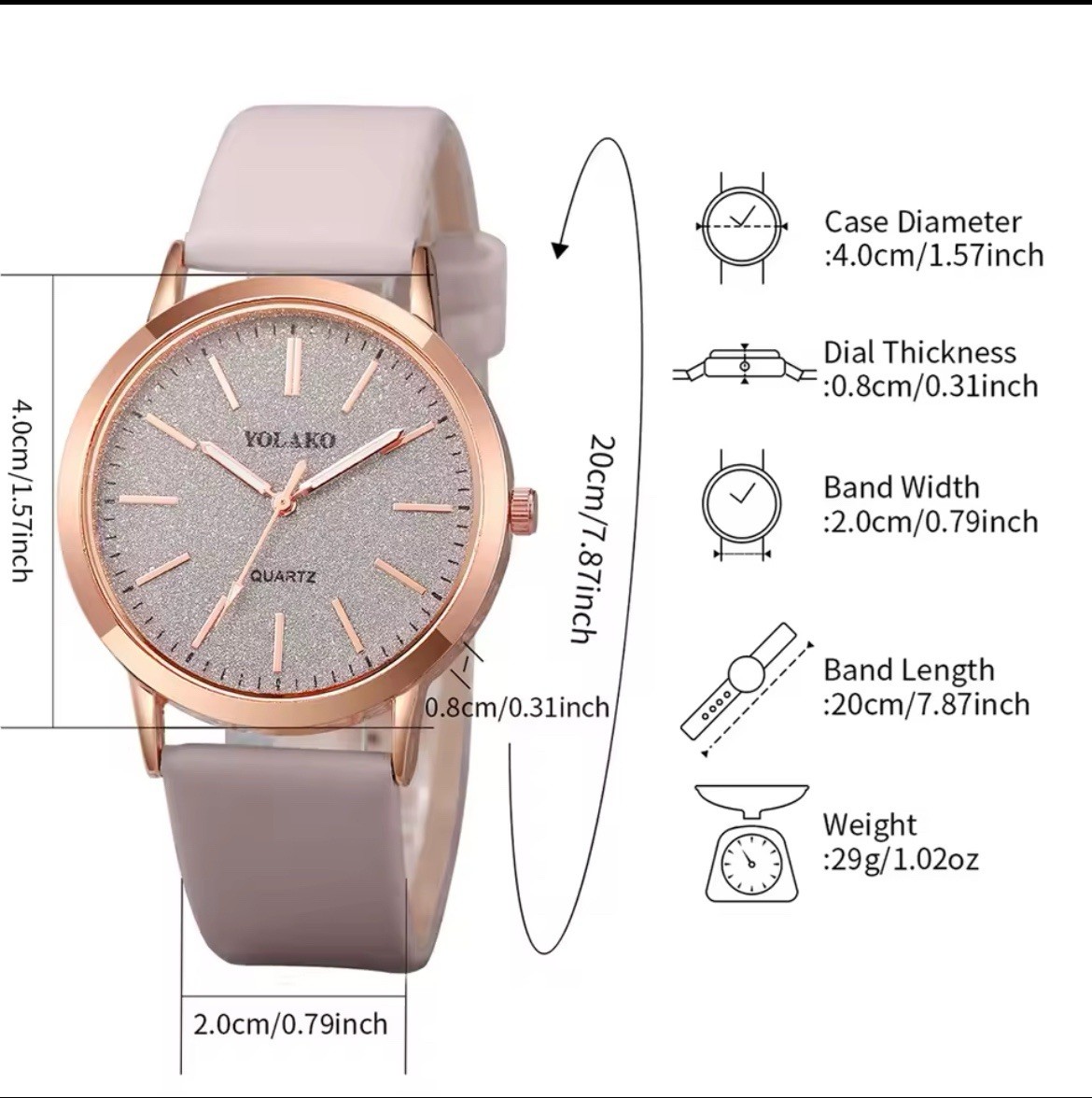 Women Fashion watches new yolako womens simplicity casual leather Band watch