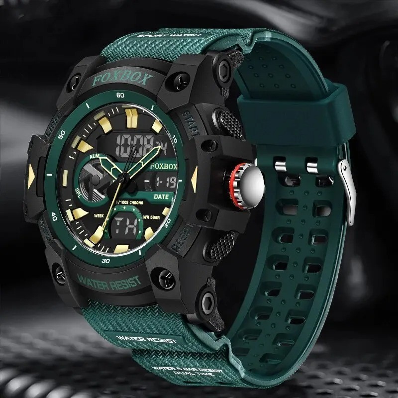 LIGE Men Digital Watch Luxury Fashion Dual Display Waterproof Sport Casual Wrist