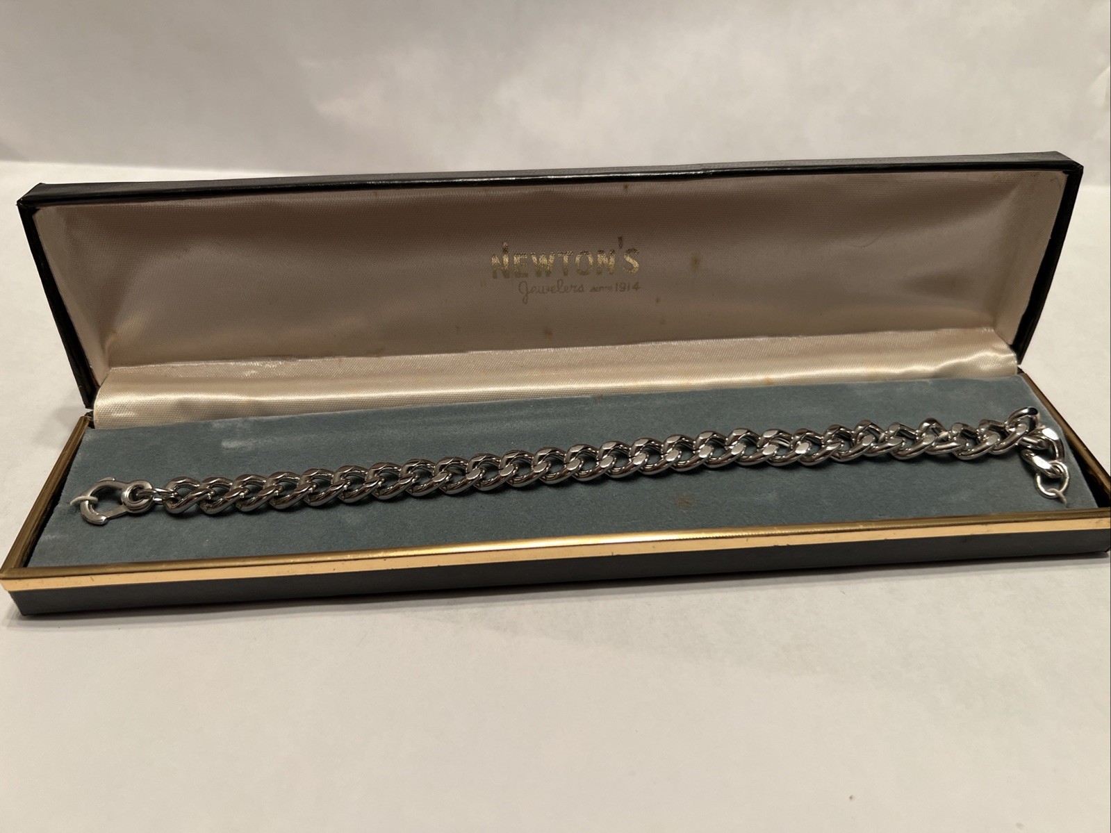 Vintage Pocket Watch Chain-Silver Colored- With Very Thick Links -New In Box