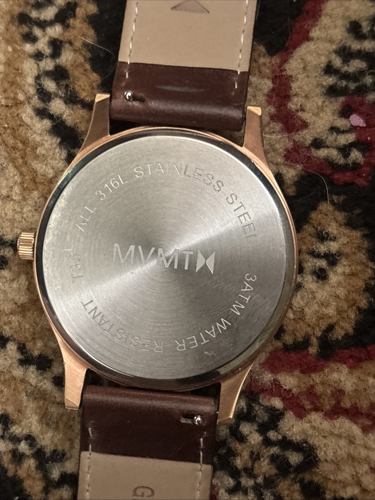 MVMT Men’s Watch, Stainless Steel Case 3ATM Genuine Leather Water Resistant