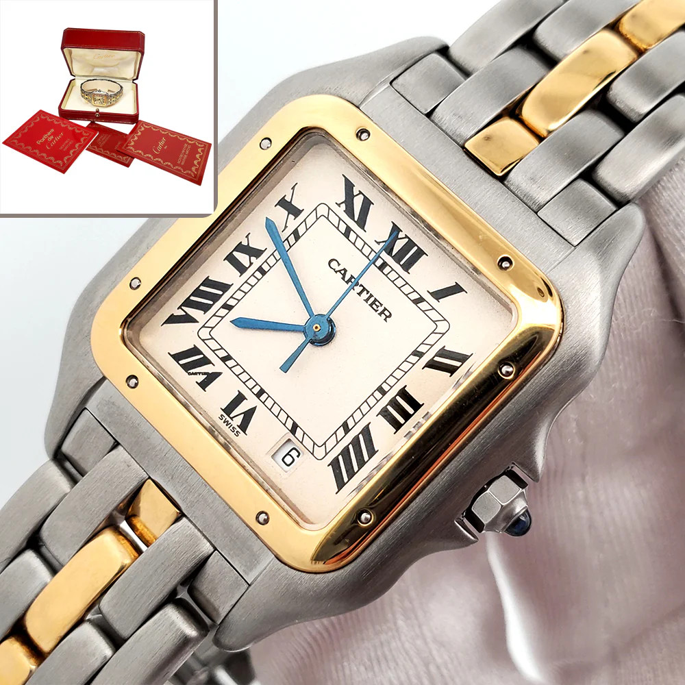 2008 Cartier Panthère Date 26mm Roman Yellow Gold/Steel Quartz Lady Box Papers