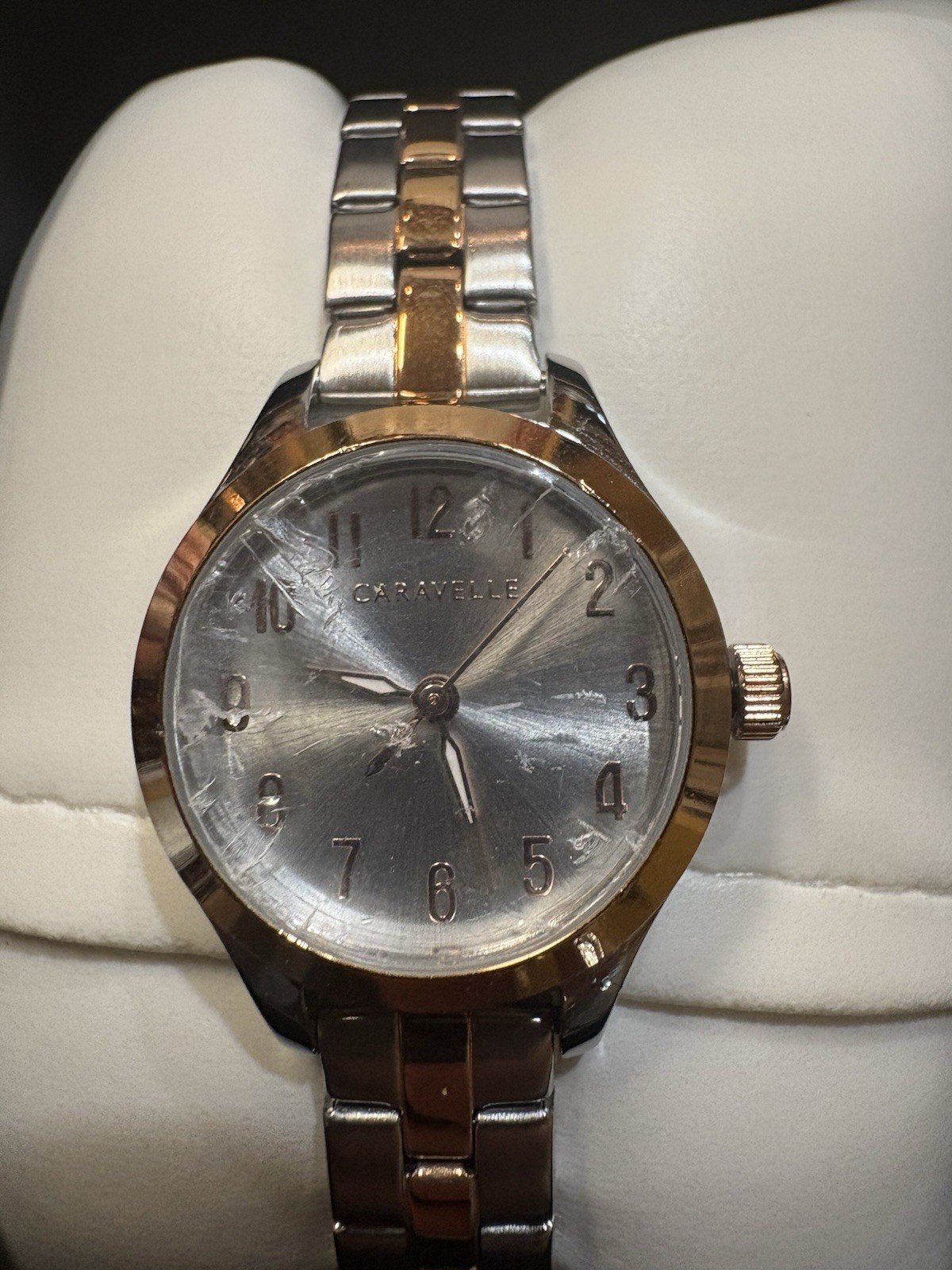 Caravelle Women’s Quartz Two-Tone Silver Dial Arabic Numerals 30m Watch w/ Box