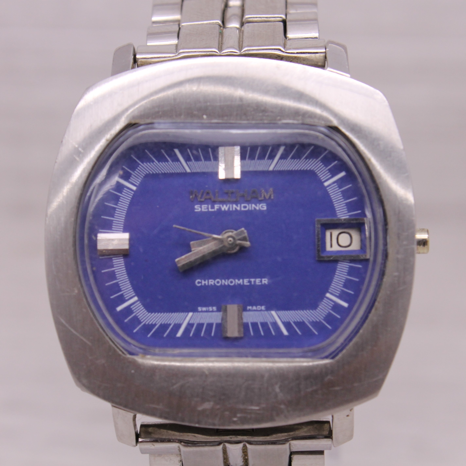 Waltham Chronometer 35mm Steel Men’s Selfwinding Watch W/Date PARTS PROJECT FIX