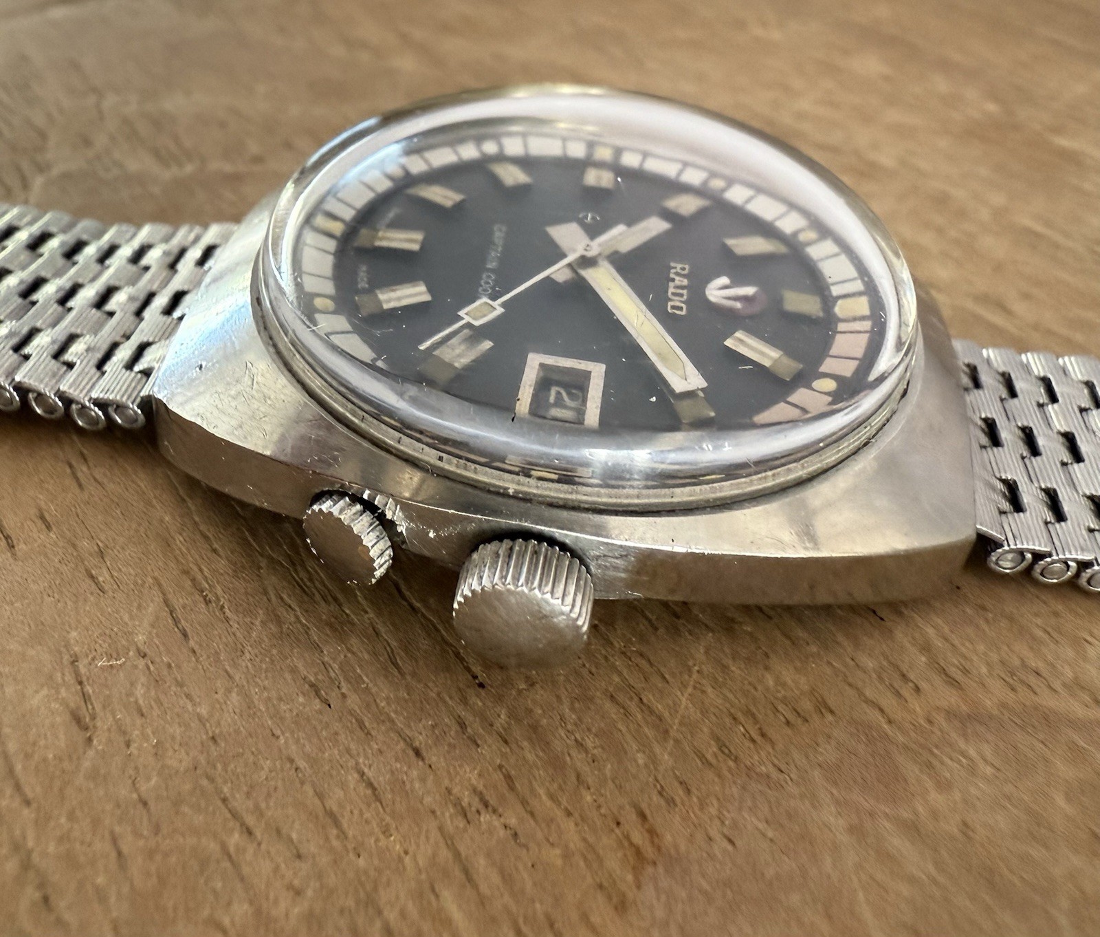 Vintage Rado Captain Cook Diver Automatic Steel 1960s Watch Rotating Bezel