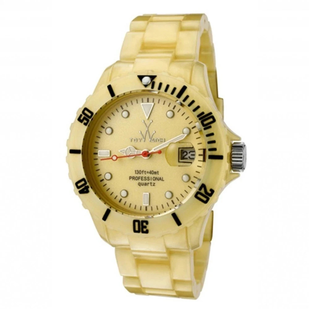 ToyWatch FLU PEARLIZED GOLD Plasteramic Womens Fashion Quartz Watch FLP02GD
