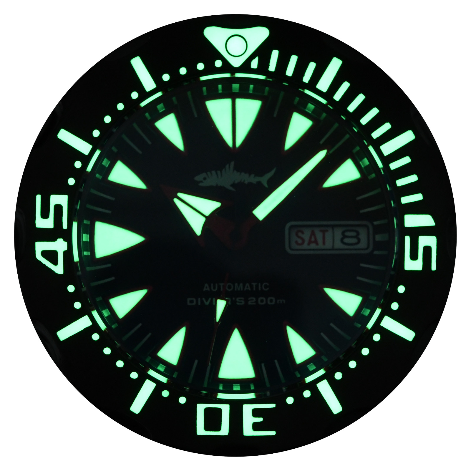 Heimdallr Ocean Monster NH36A Day Date Automatic 200M Diver Watch C3 316L Sharky