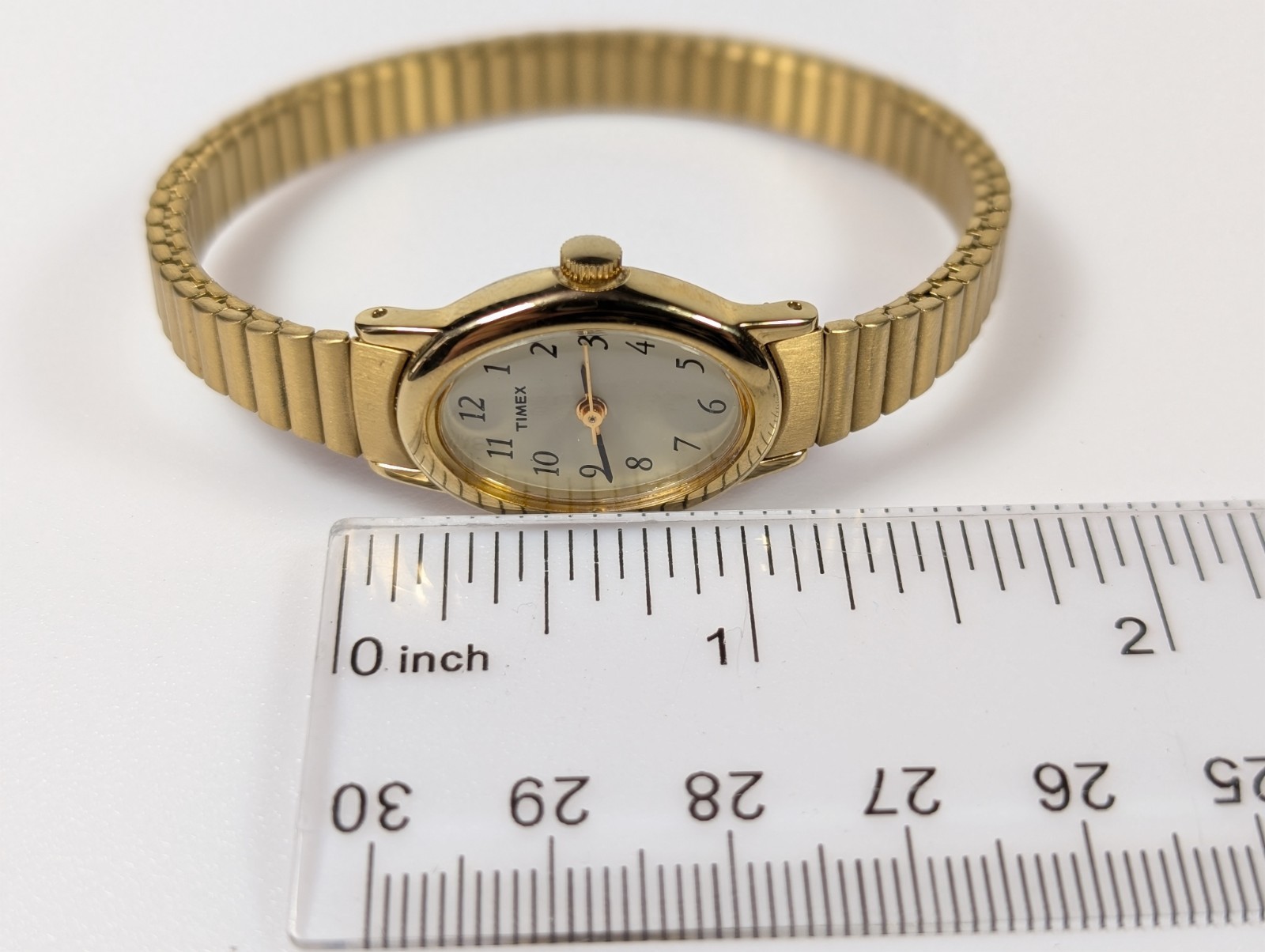 Timex T21872 Women’s Cavatina Gold Tone Stainless Stretch Band Oval Case Watch