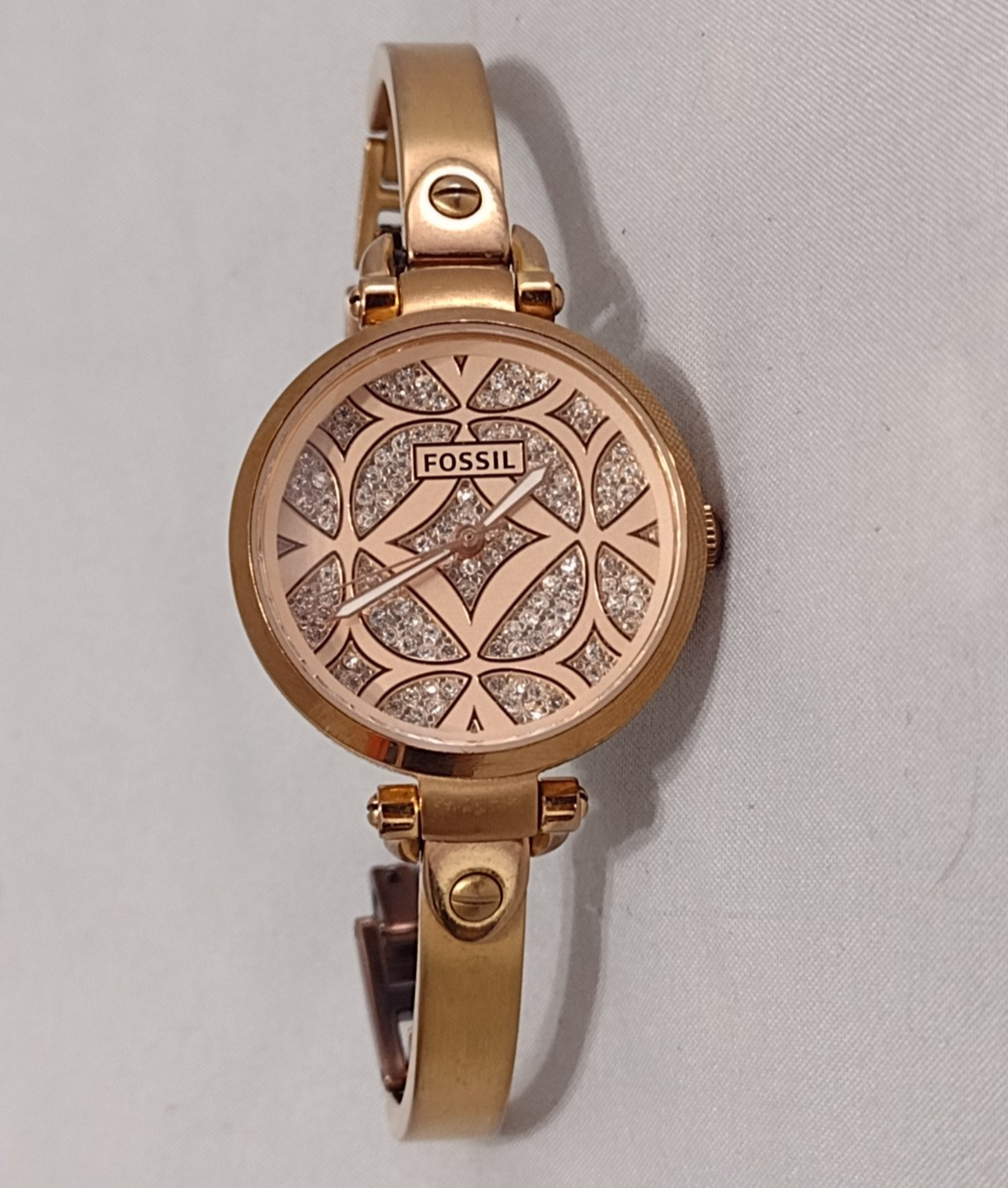 Women’s FOSSIL “Georgia” Gemmed Watch ES3422 w/ New Battery – Works Great! e64