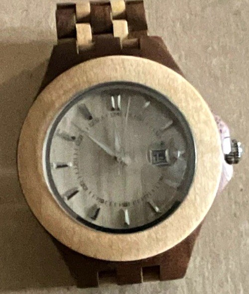 Natural Wood Unisex Wristwatch Quartz Analog Date Luminous Hands 44-47.9mm
