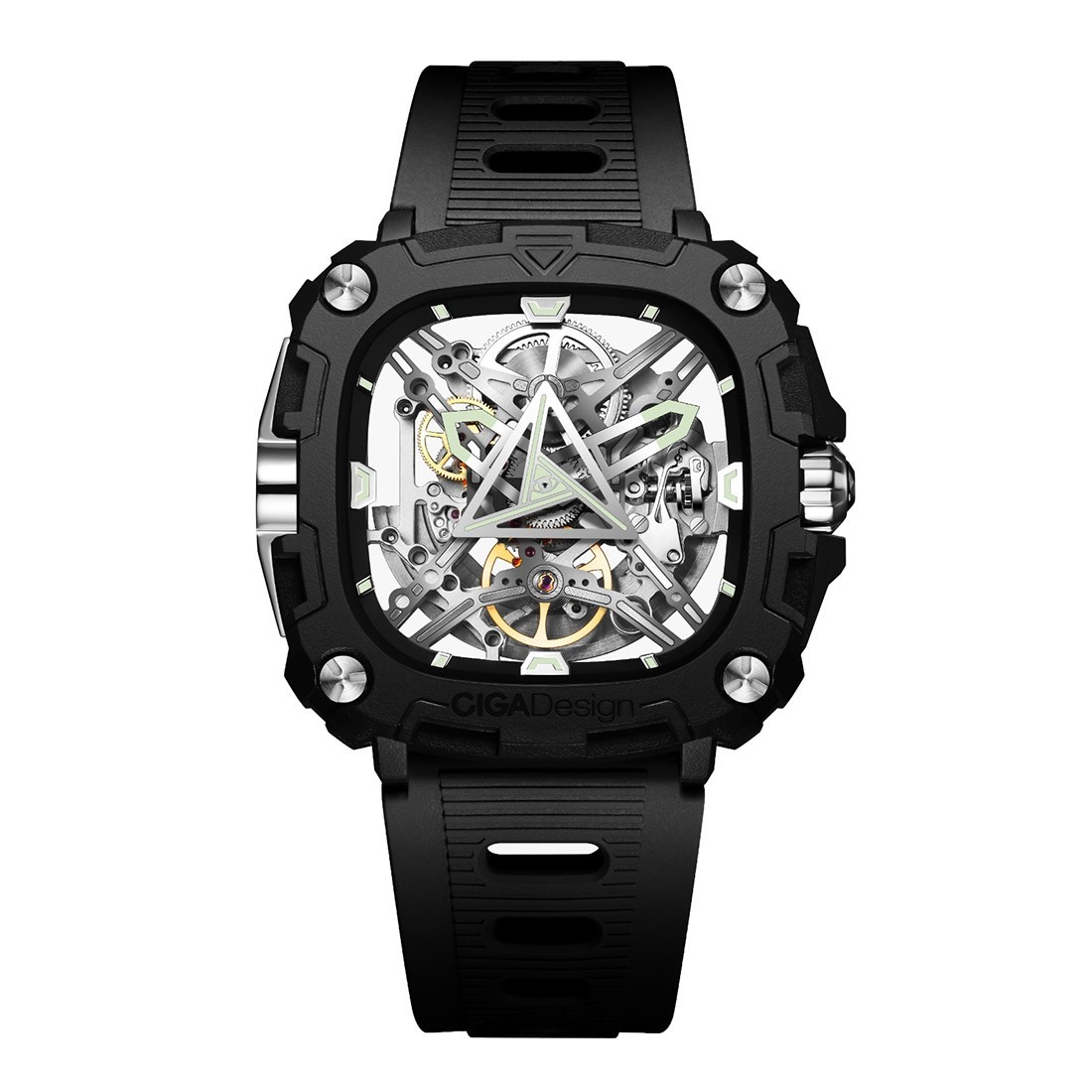 CIGA Design Eye Automatic Bioceramic Skeleton Black Square Men’s Watch