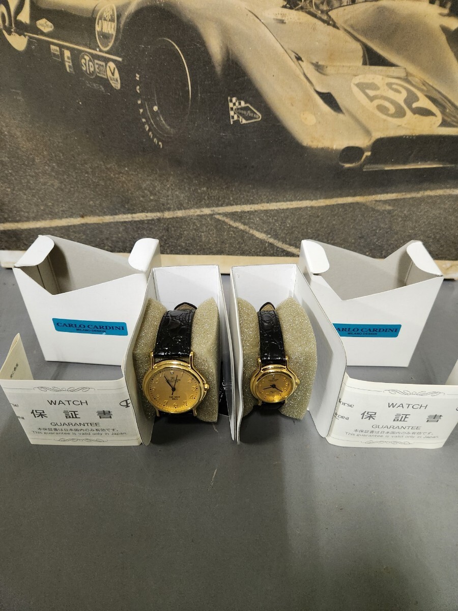 [B1Y] CARLO CARDINI Solid Gold Diamond Watch Wristwatch