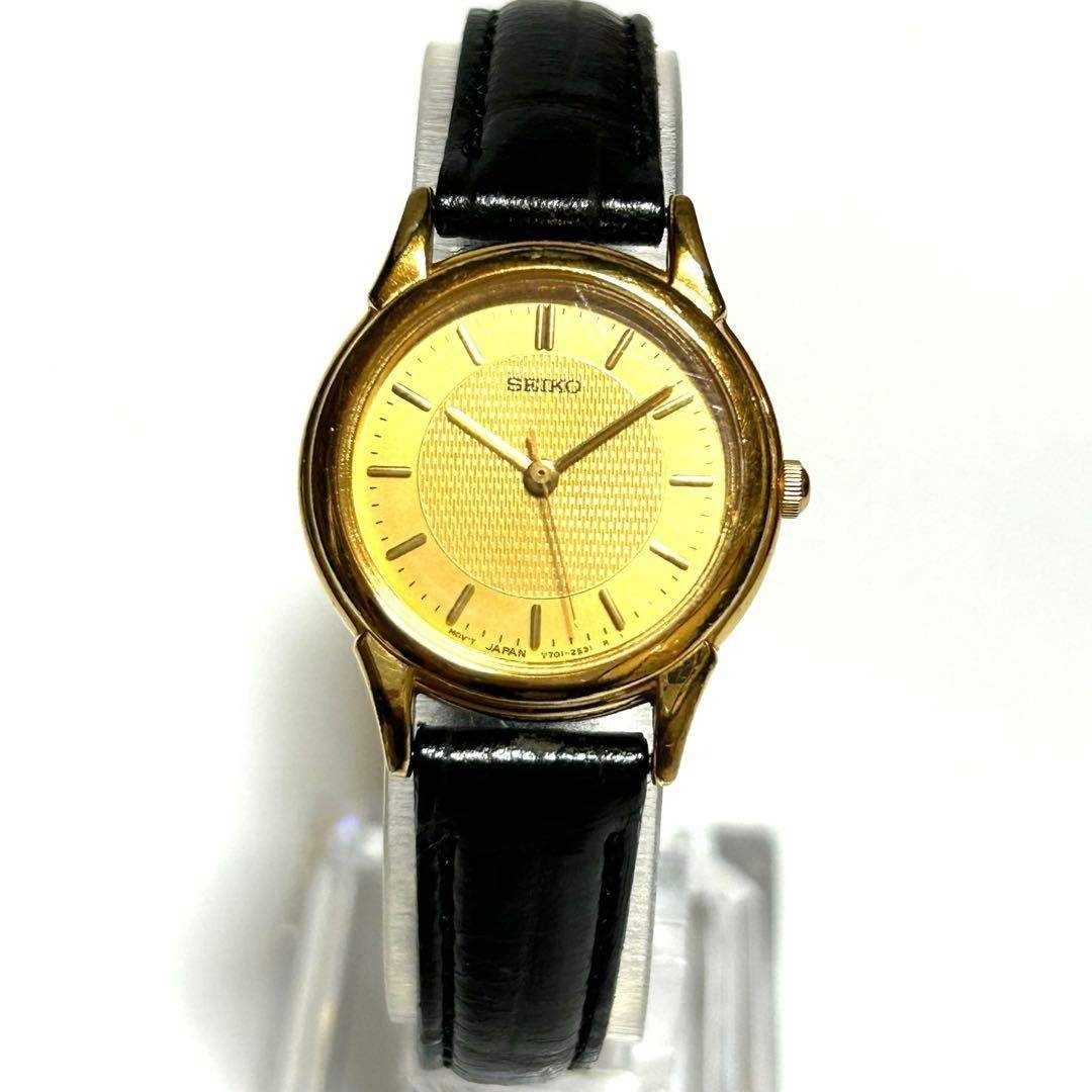 SEIKO QZ Champagne Gold Y2K Dress Ladies Watch New Battery
