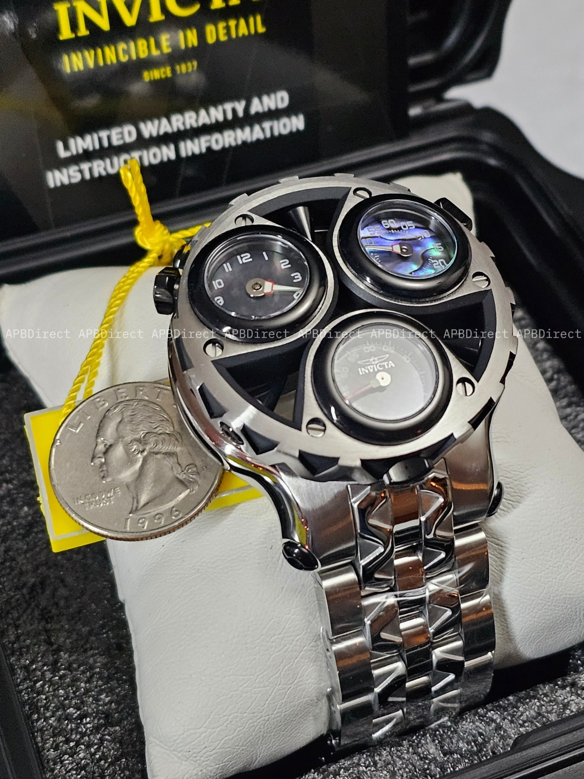 Invicta – CERBERUS – Tri 3 Movements Carbon Fiber Abalone MOP Dials mens watch