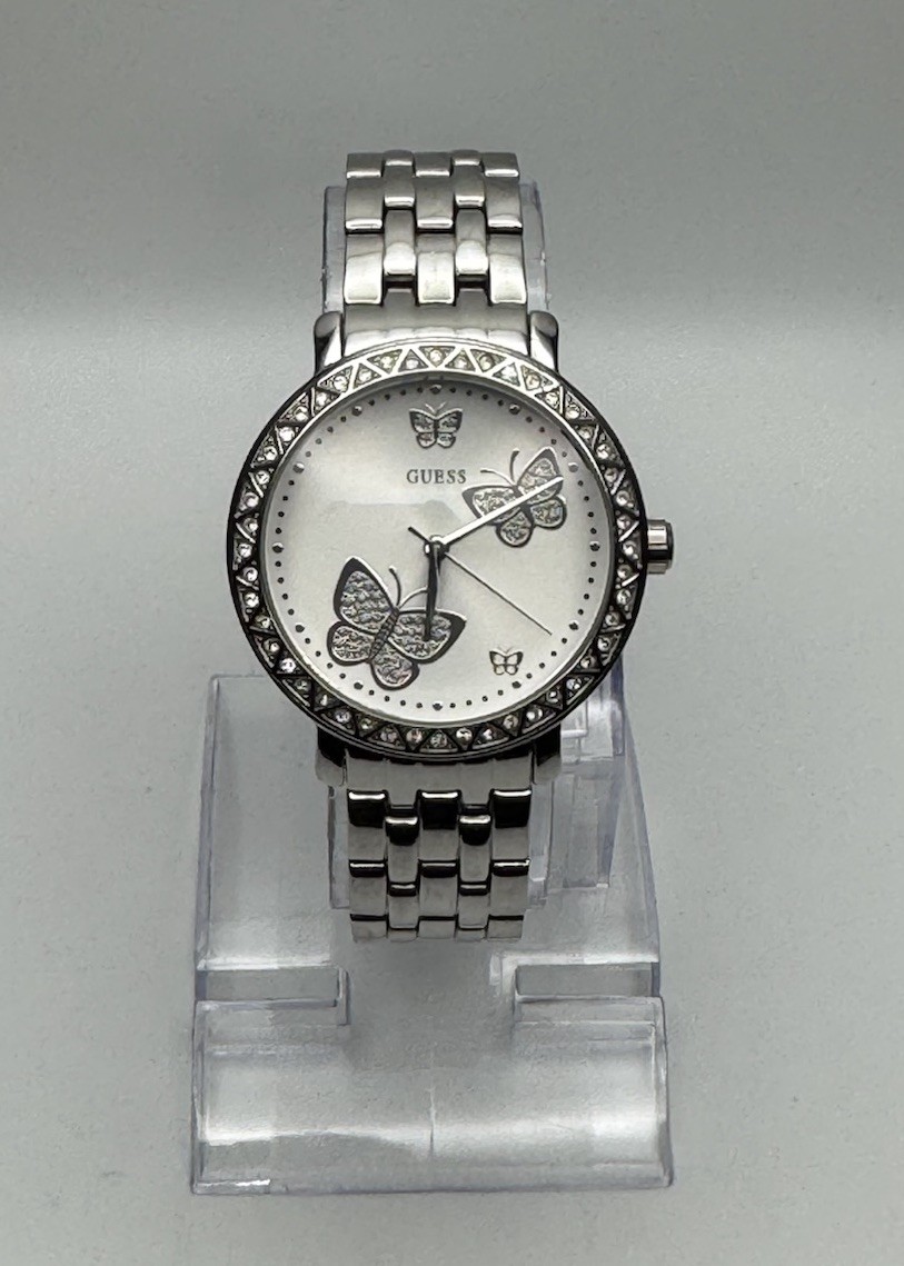 GUESS G86013L Butterfly Gemmed S-Steel Ladies Wrist Watch