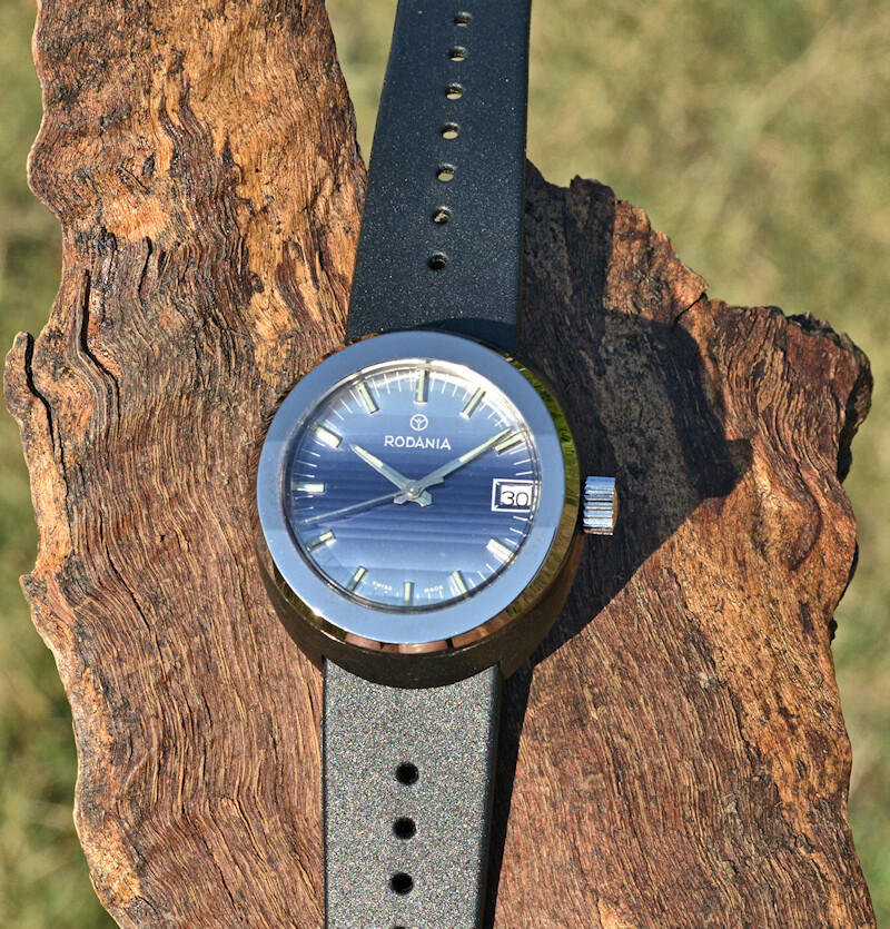 Orologio Rodania NOS waterresistant cassa monoblocco con vetro plastica prismato