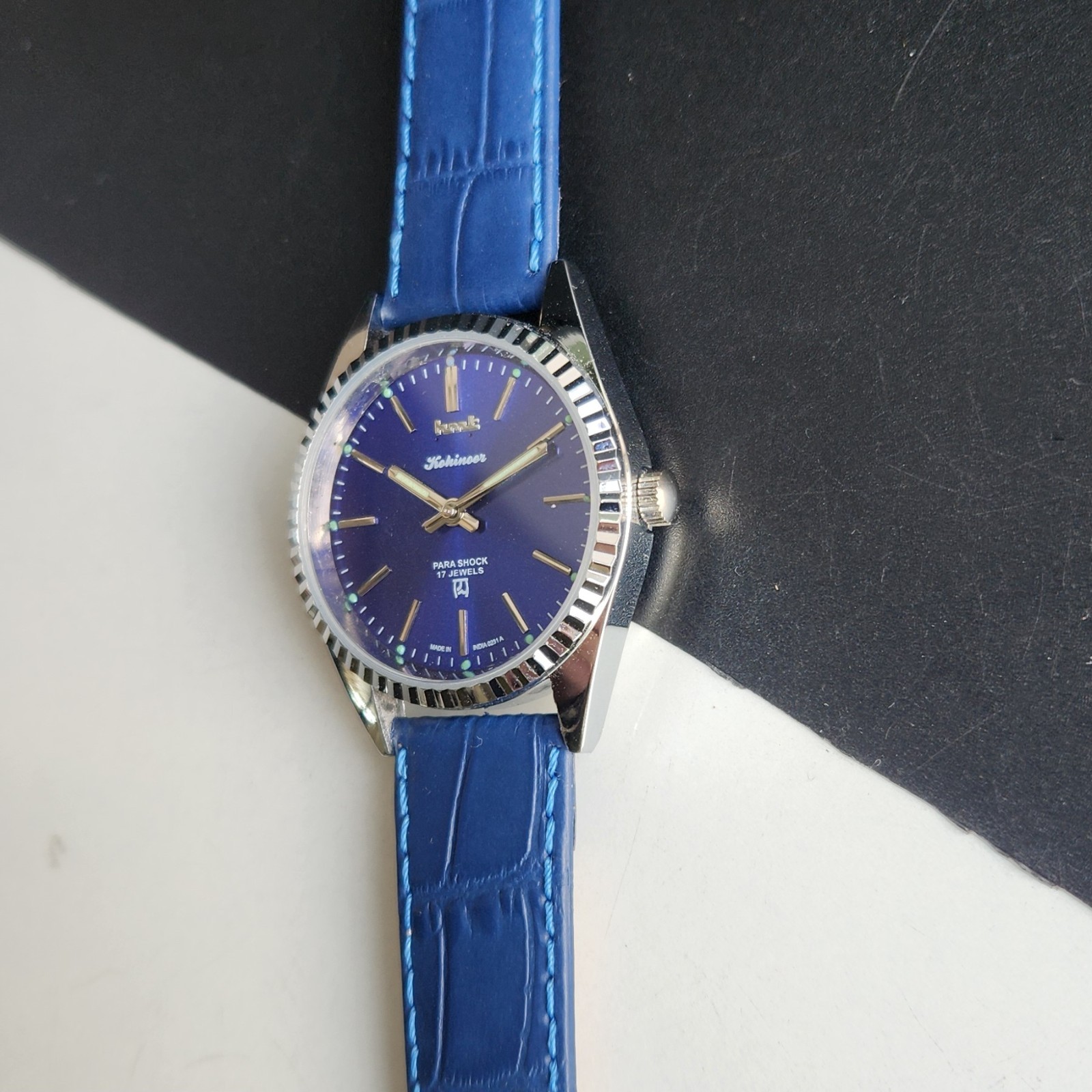 Vintage HMT Kohinoor Fluted Bezel Mechanical Hand Winding Wrist Watch A03
