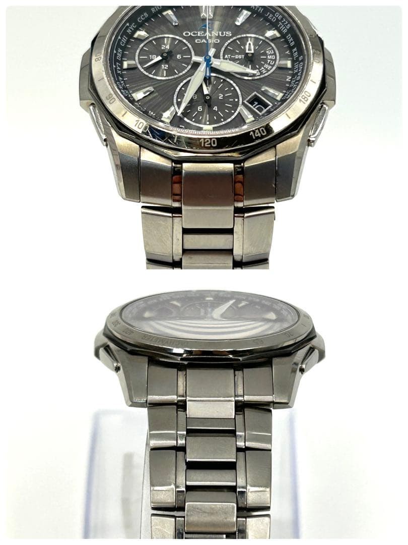 Casio Oceanus Manta OCW-S1000 Solar Radio Chronograph Titanium Band Watch JAPAN