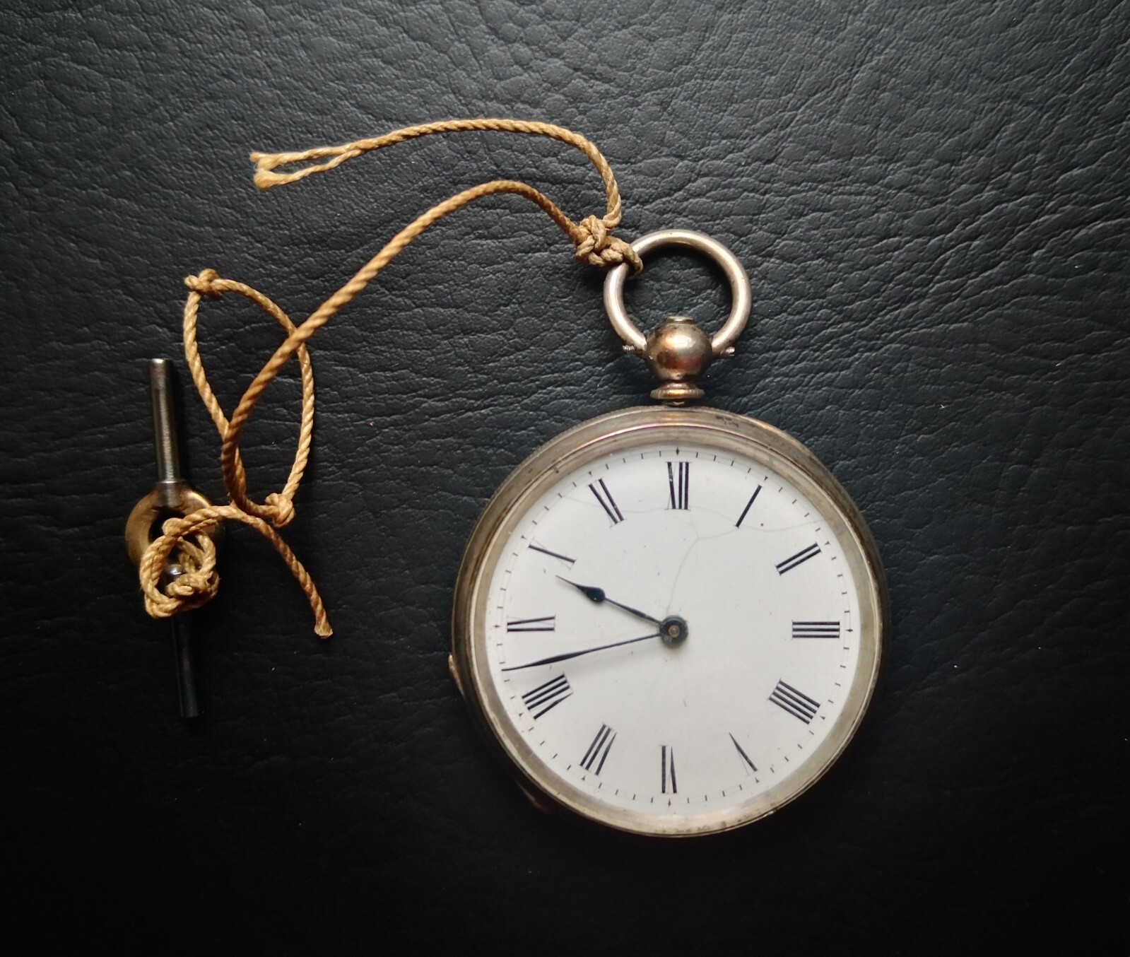 Silver Cased Milleret Geneve Key Wound Cylinder Pocket Watch -Working