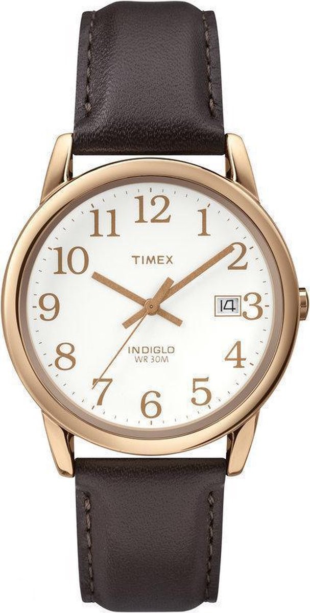 Timex T2P563, Women’s Brown Leather Watch, Indiglo, Date, 30mm Case, NEW