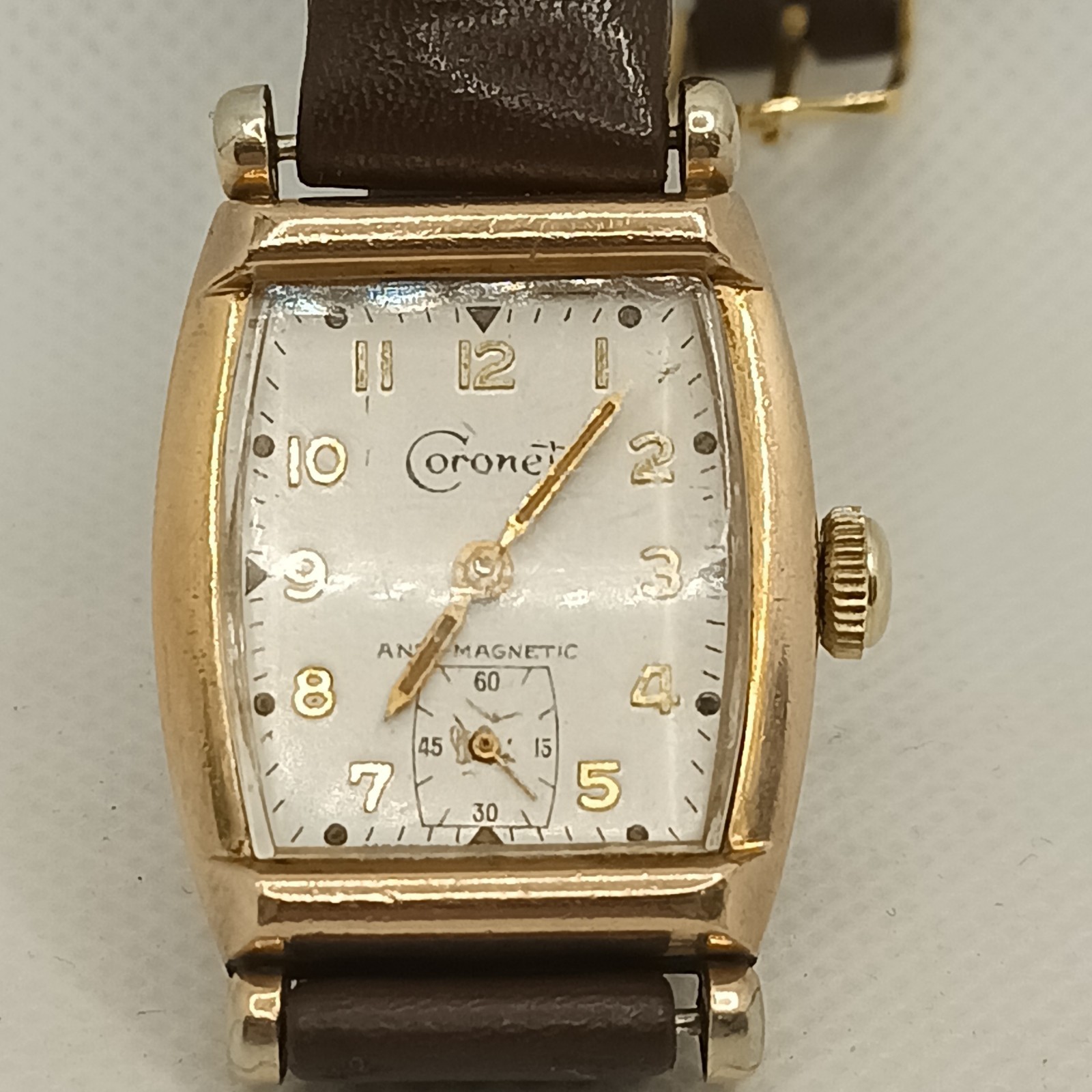 Coronet Handley Gold Filled Anti magnetic Vintage Manual 12 Hour Collectable
