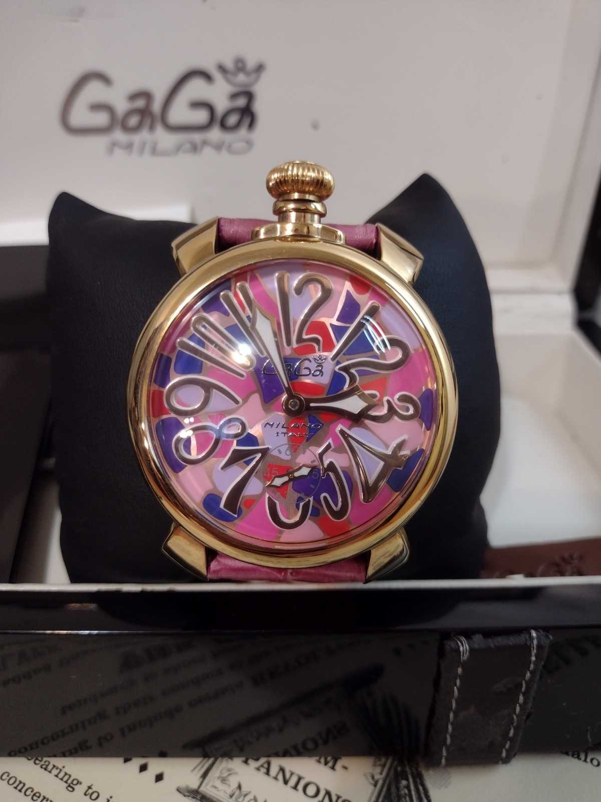 Gaga Milano Manuale 48 Wristwatch N. 19170 w/ Box and Papers