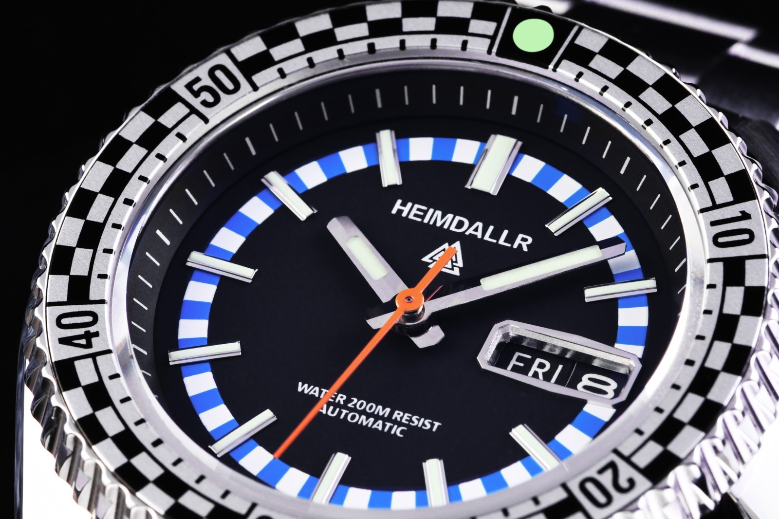 Heimdallr Sharky Racing Bezel NH36 Day Date 200M Automatic Diver Watch C3 41mm