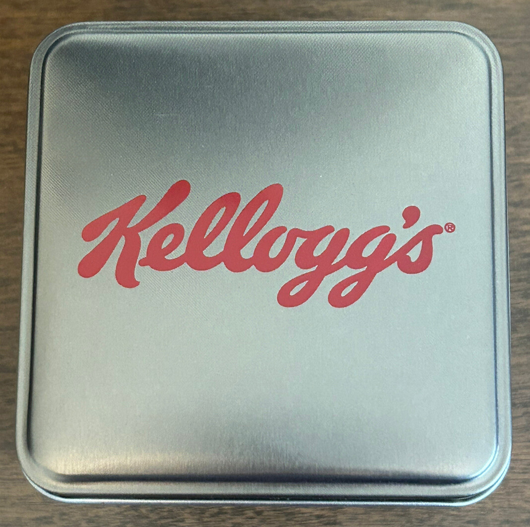 KELLOGG’S REMIX BY FOSSIL WATCH RUBBERY BAND 30 METERS/100 FEET METAL BOX ~ NEW