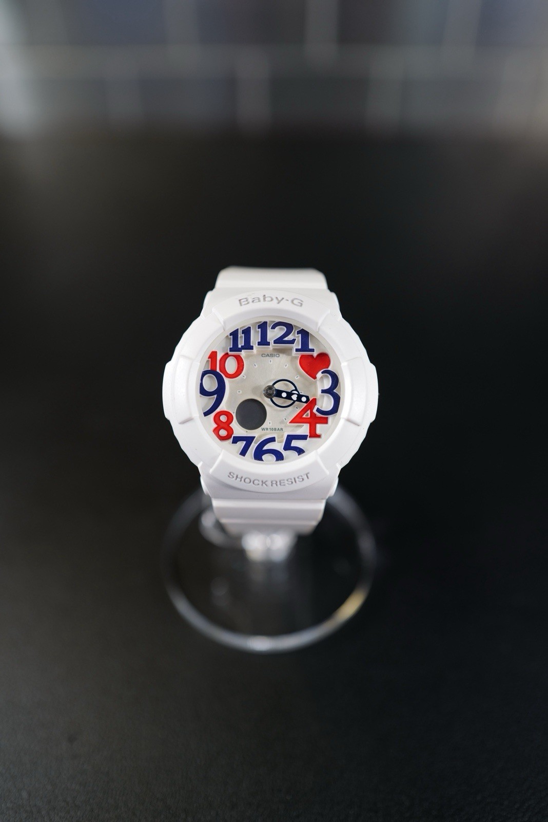 Casio Baby G BGA 130TR White Band Watch Red White Blue Dial Analog WR 10 Bar