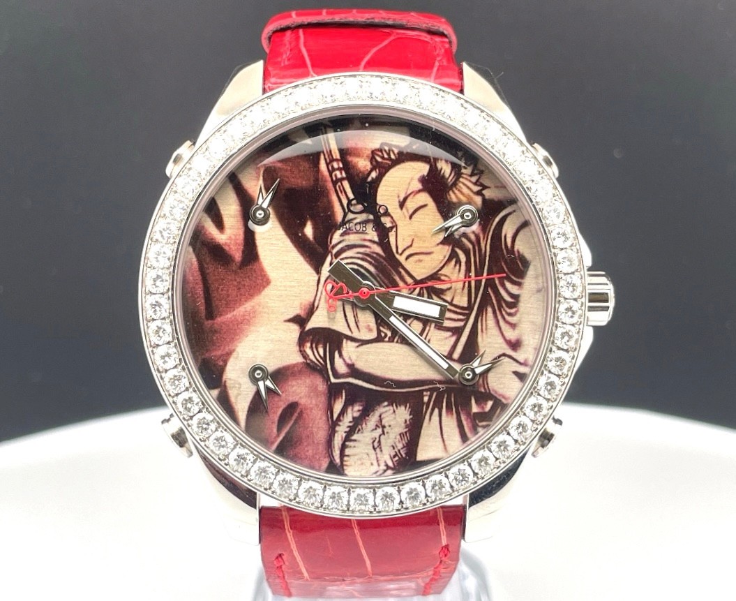 Jacob & Co. Five Time Zones RARE MONYPIECE 47mm Diamond Dial Bezel 5/18 Samurai